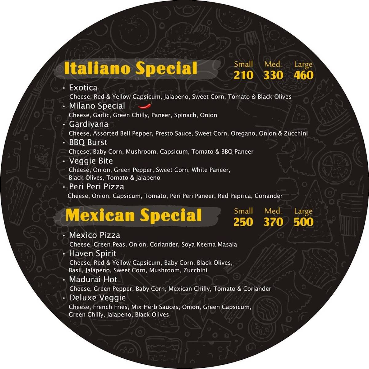 PIZZA BURST Bilimora menu