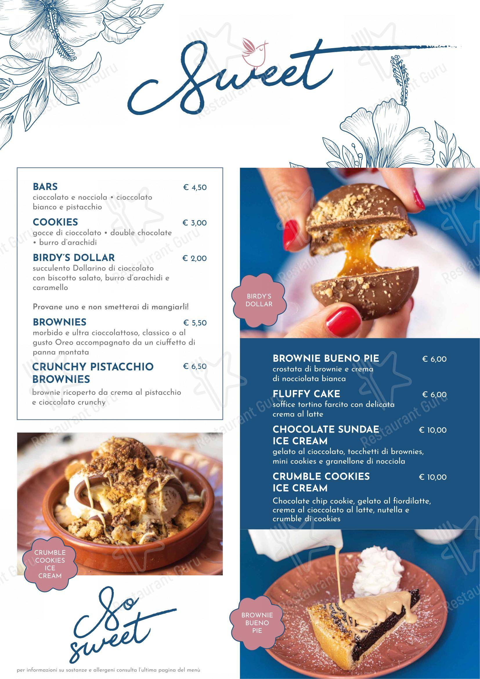 Menu di Birdy The Bakery - Portici - Menu