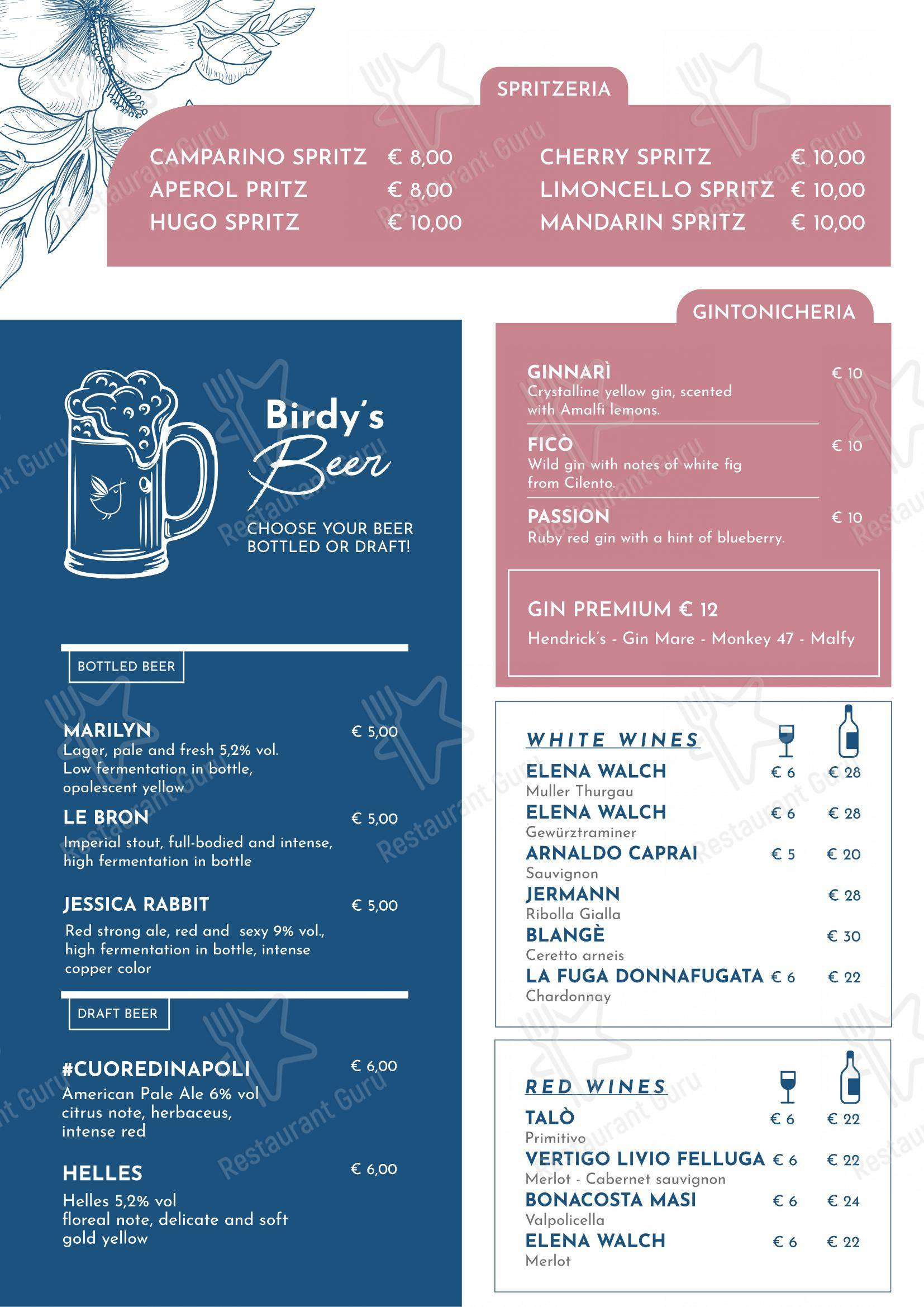 Birdy The Bakery - Portici in Portici - 菜单