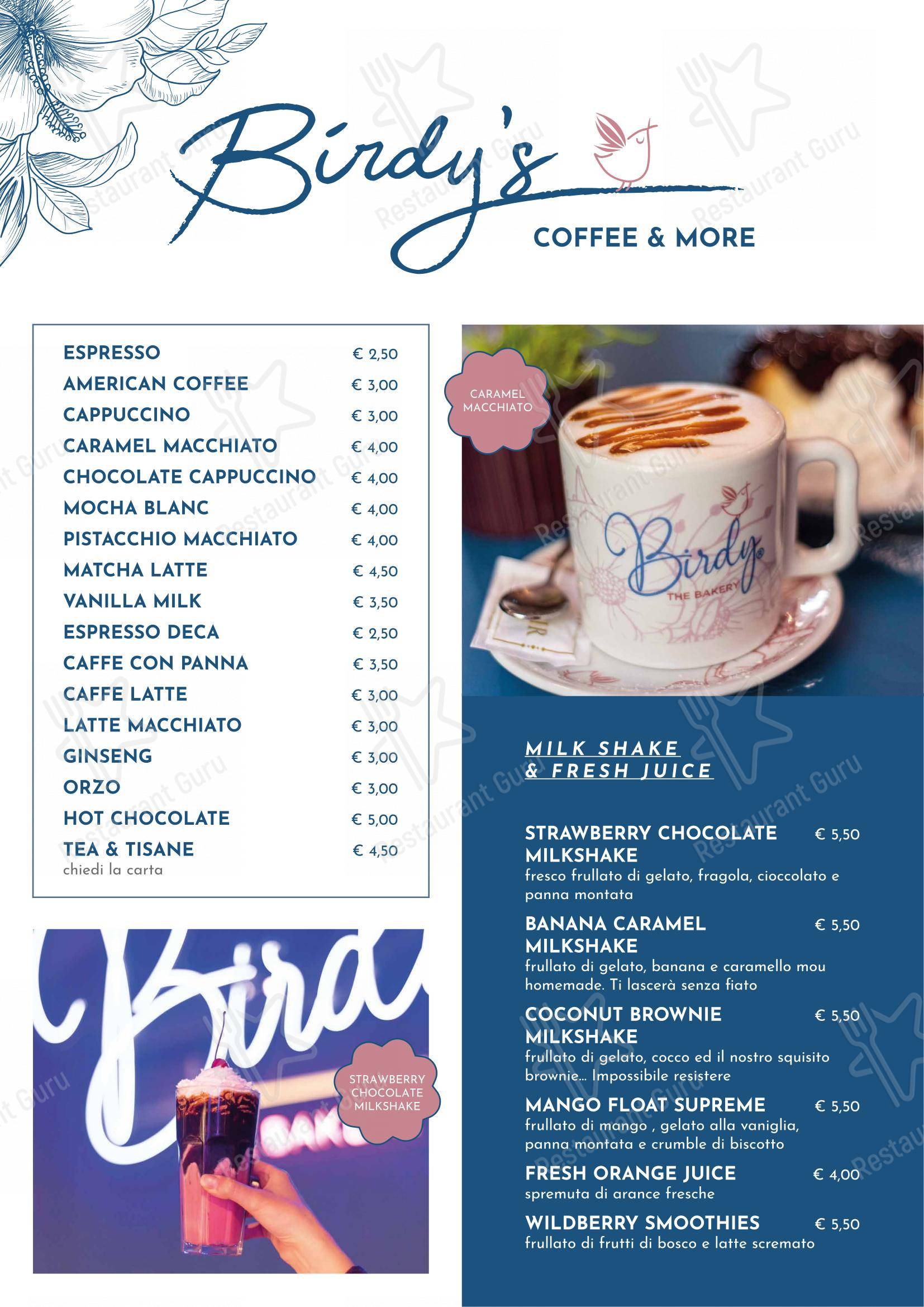 Menu per Birdy The Bakery - Portici in Portici