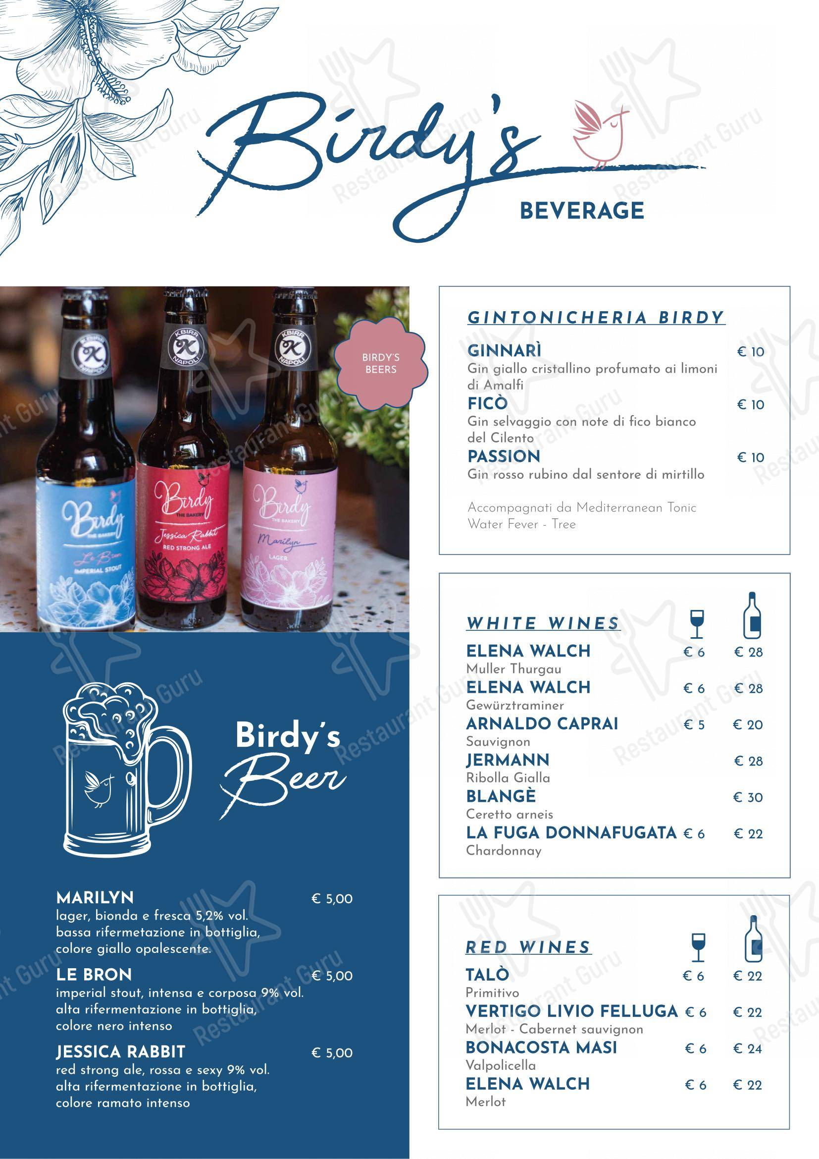 Menu per Birdy The Bakery - Portici in Portici