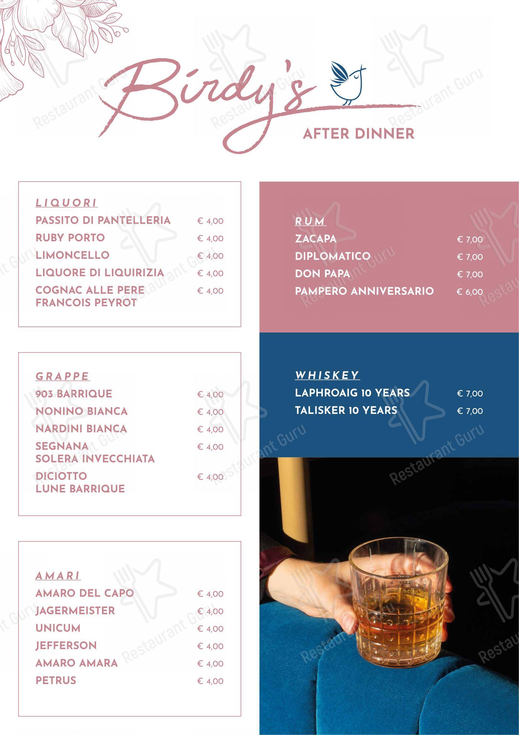 Menu per Birdy The Bakery - Portici pub & bar