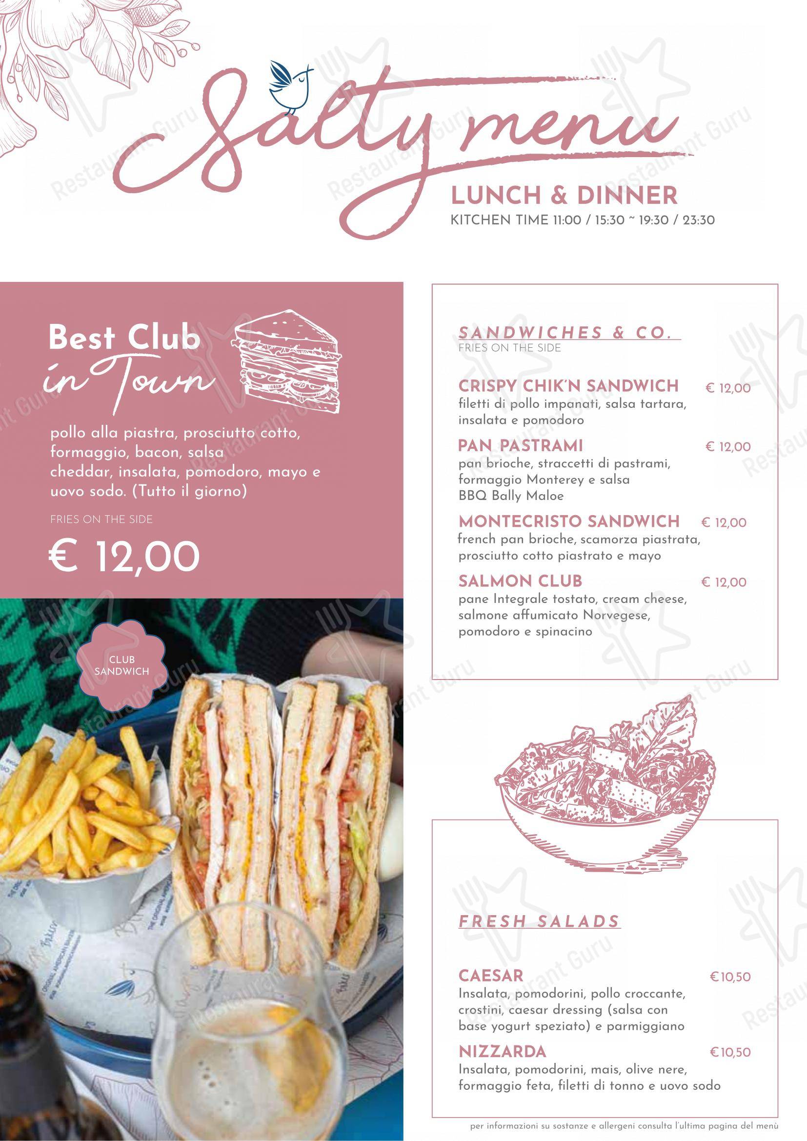 菜单 per Birdy The Bakery - Portici pub & bar