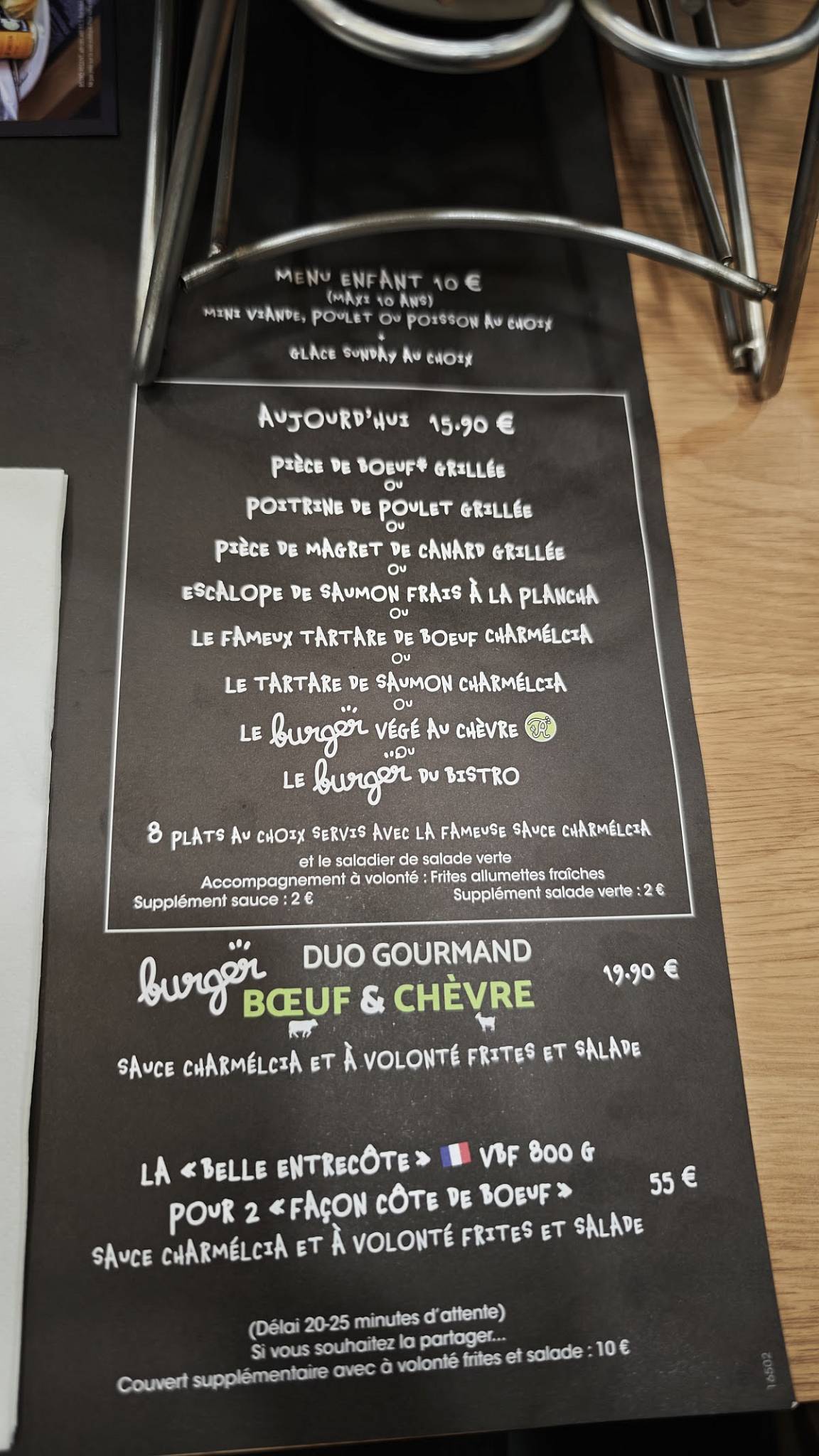 Menu de Bistro Régent Rochefort