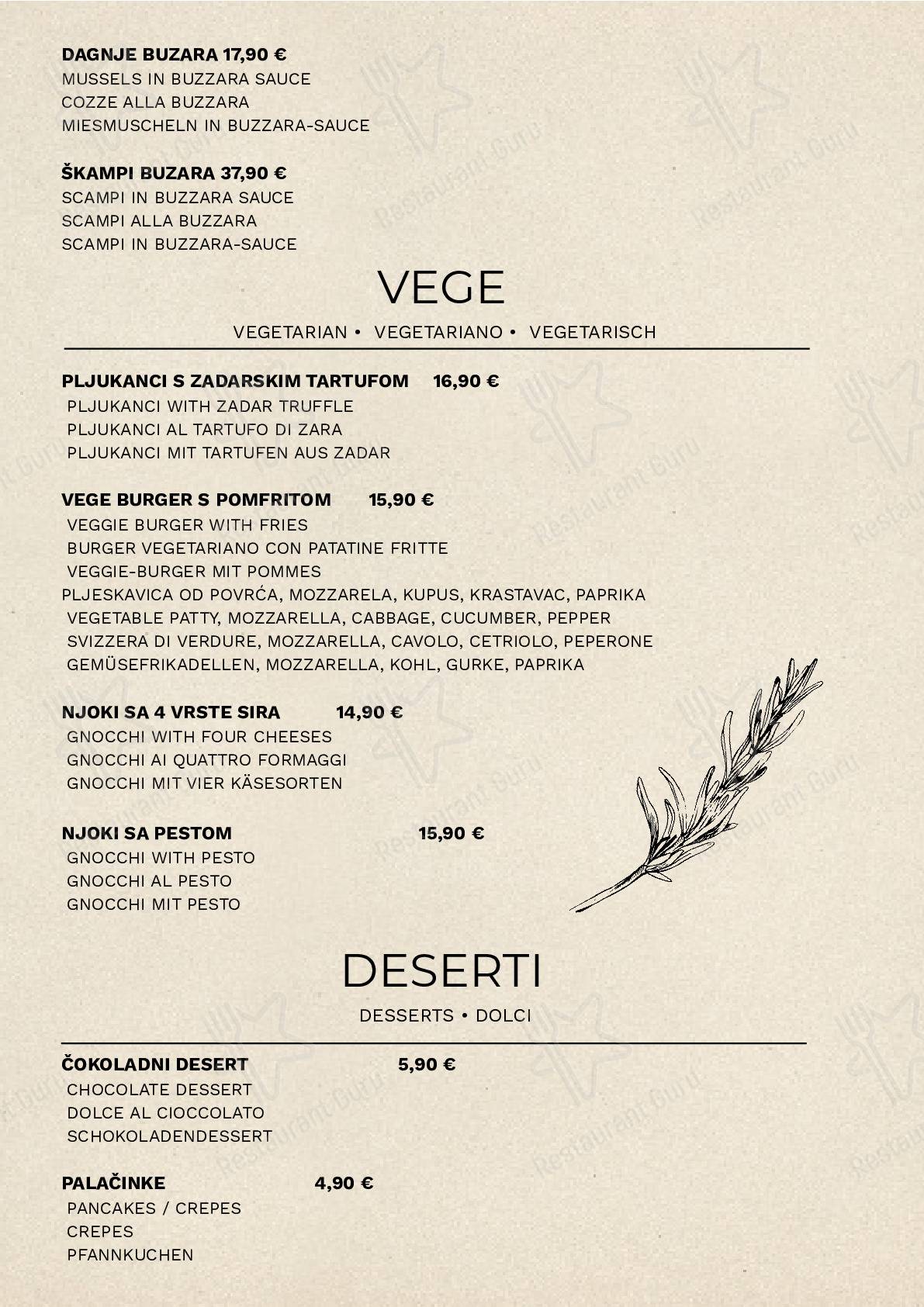 Menu di Bistro Rosmarino - pasti e bevande