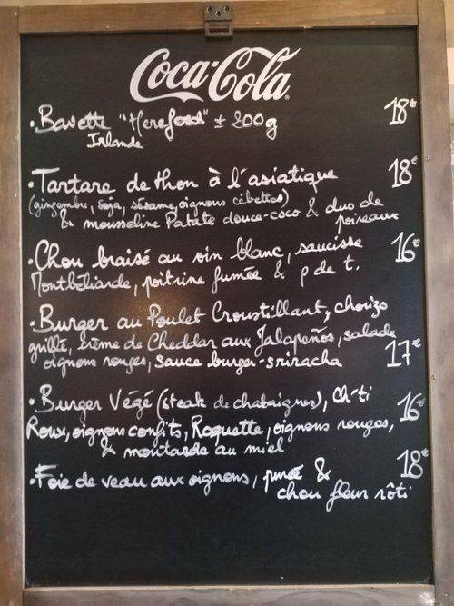 Menu de Bistrot Césarine