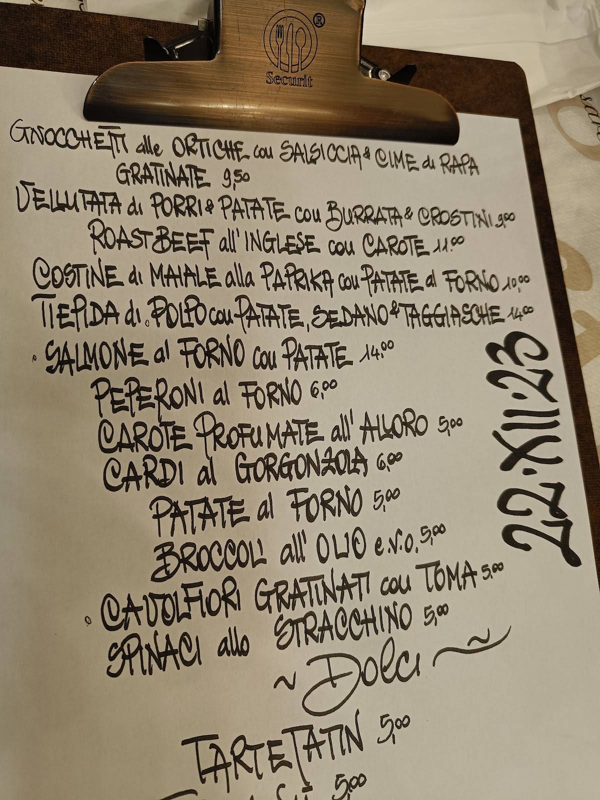 Menu di Bistrot Torrefazione Samambaia Torino 
