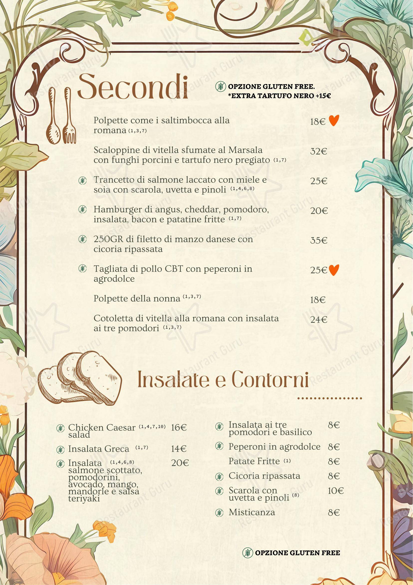 Menu per A Casa Tua in Roma