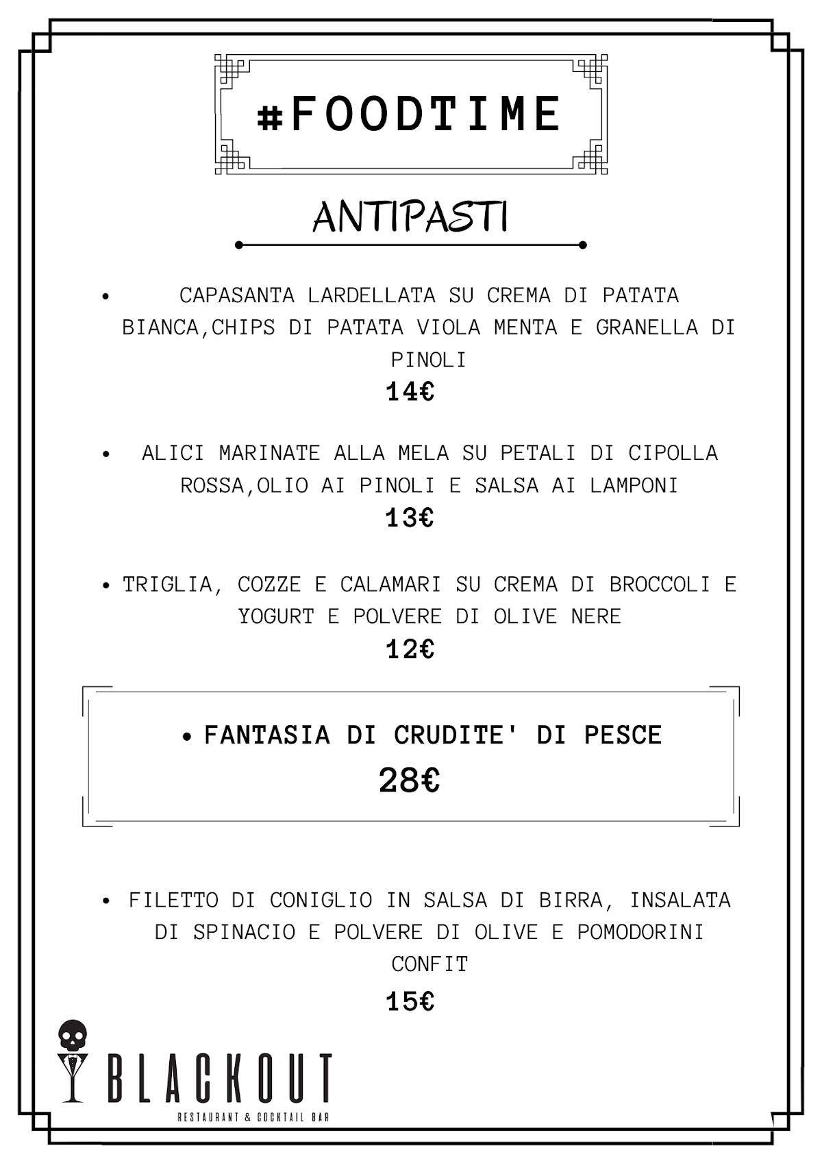 Menu di Blackout Cocktail&More 