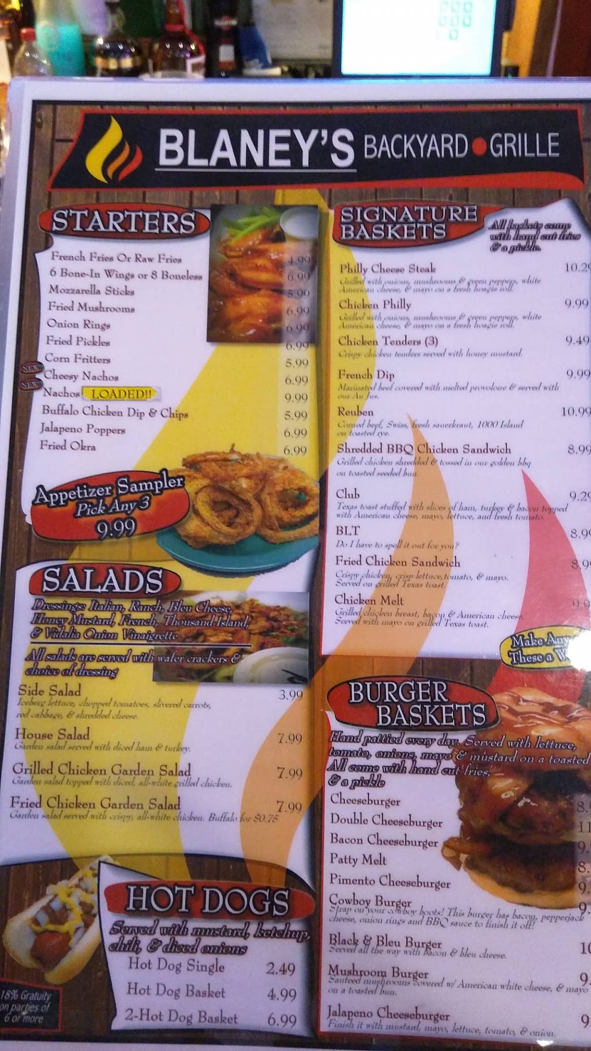 Menu at Blaneys Wings & Grill restaurant, Elgin, Pine St