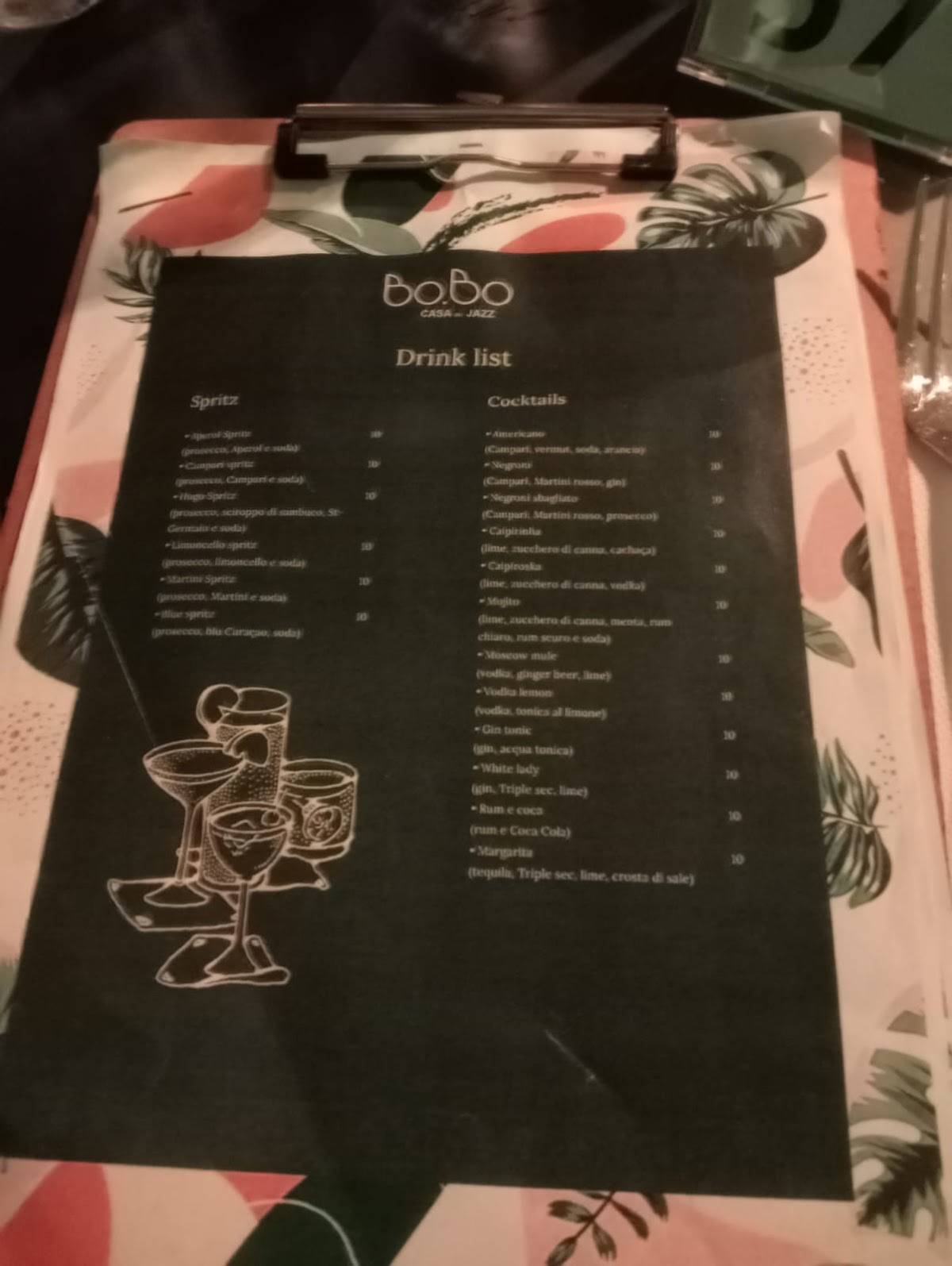 Menu di BoBo - Casa del Jazz 