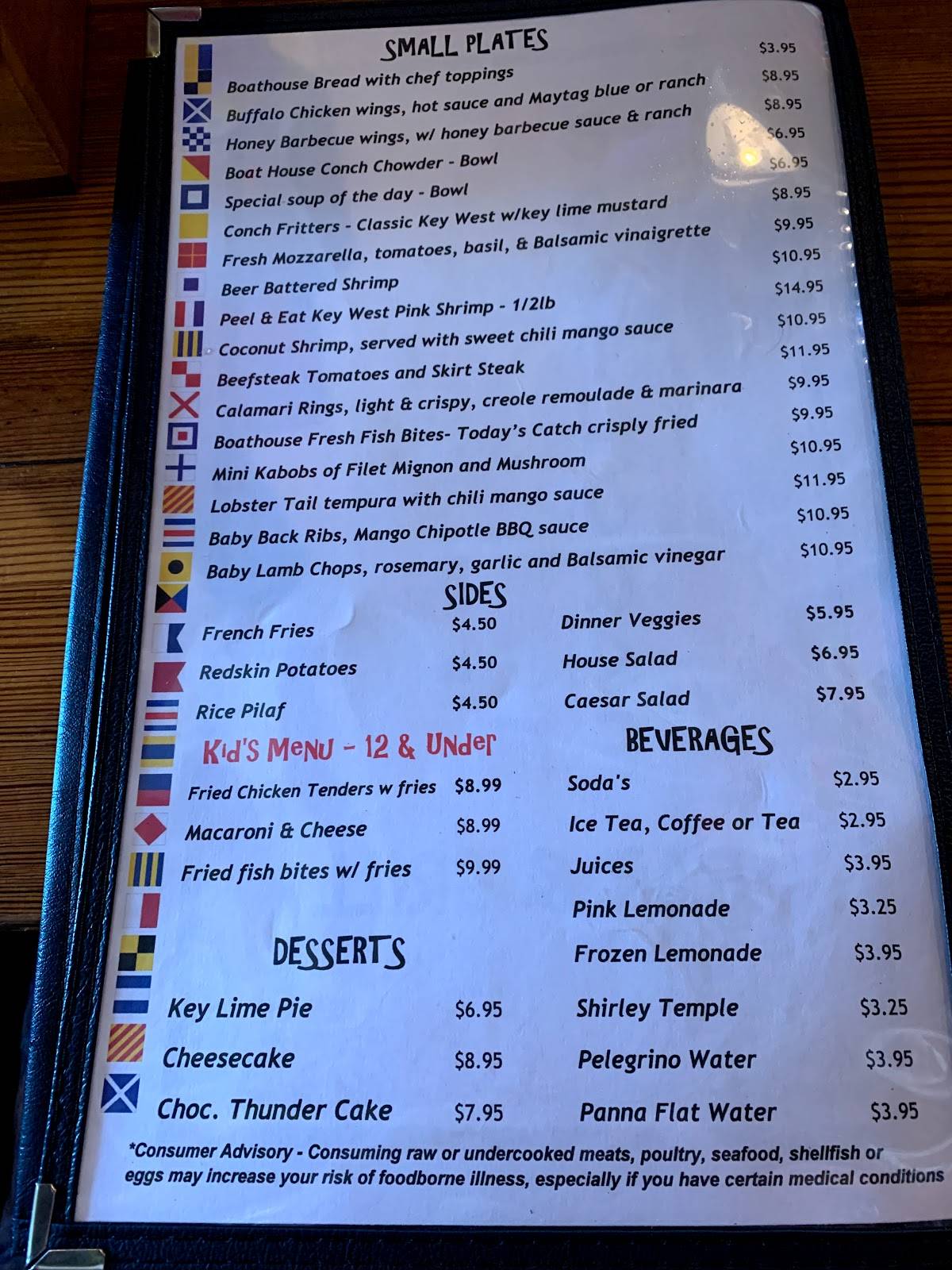 Menu at Boat House Bar & Grill, Key West, 220 Margaret Street