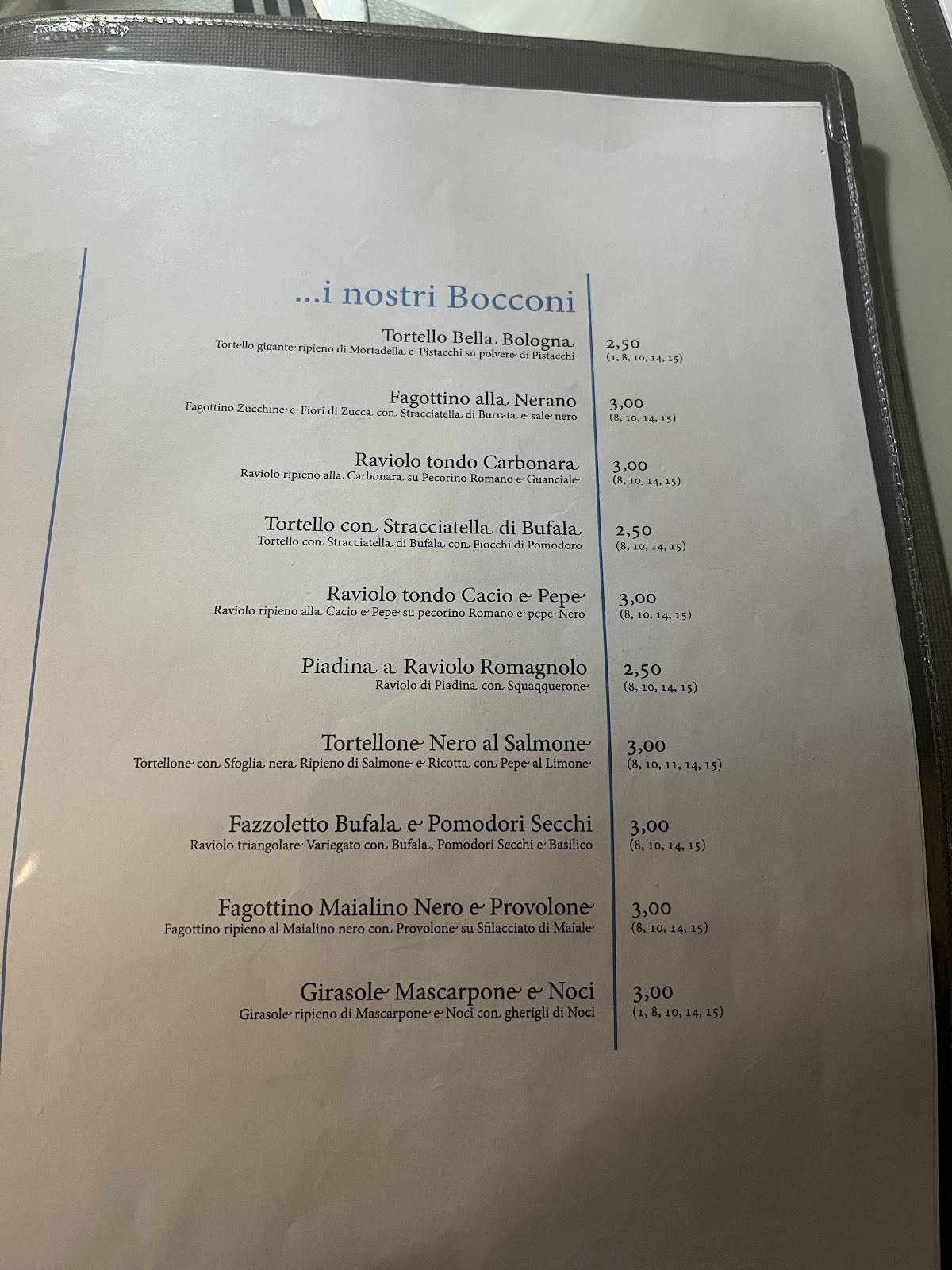 Menu di Boccone - Ristorante Perugia 