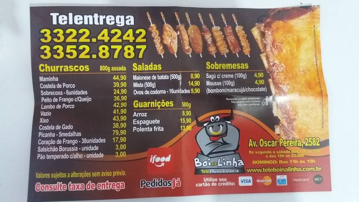 Boi na Linha cardápio