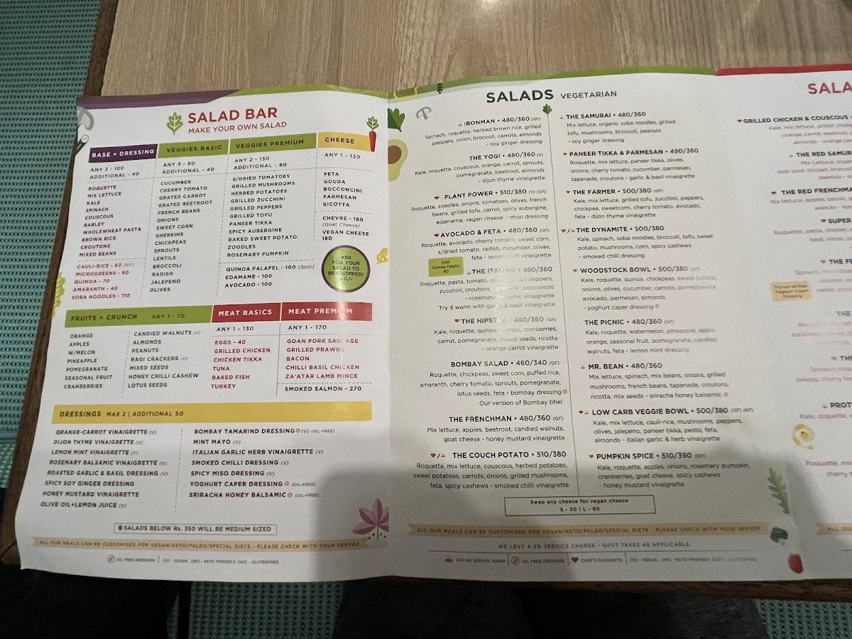 Bombay Salad Co. menu