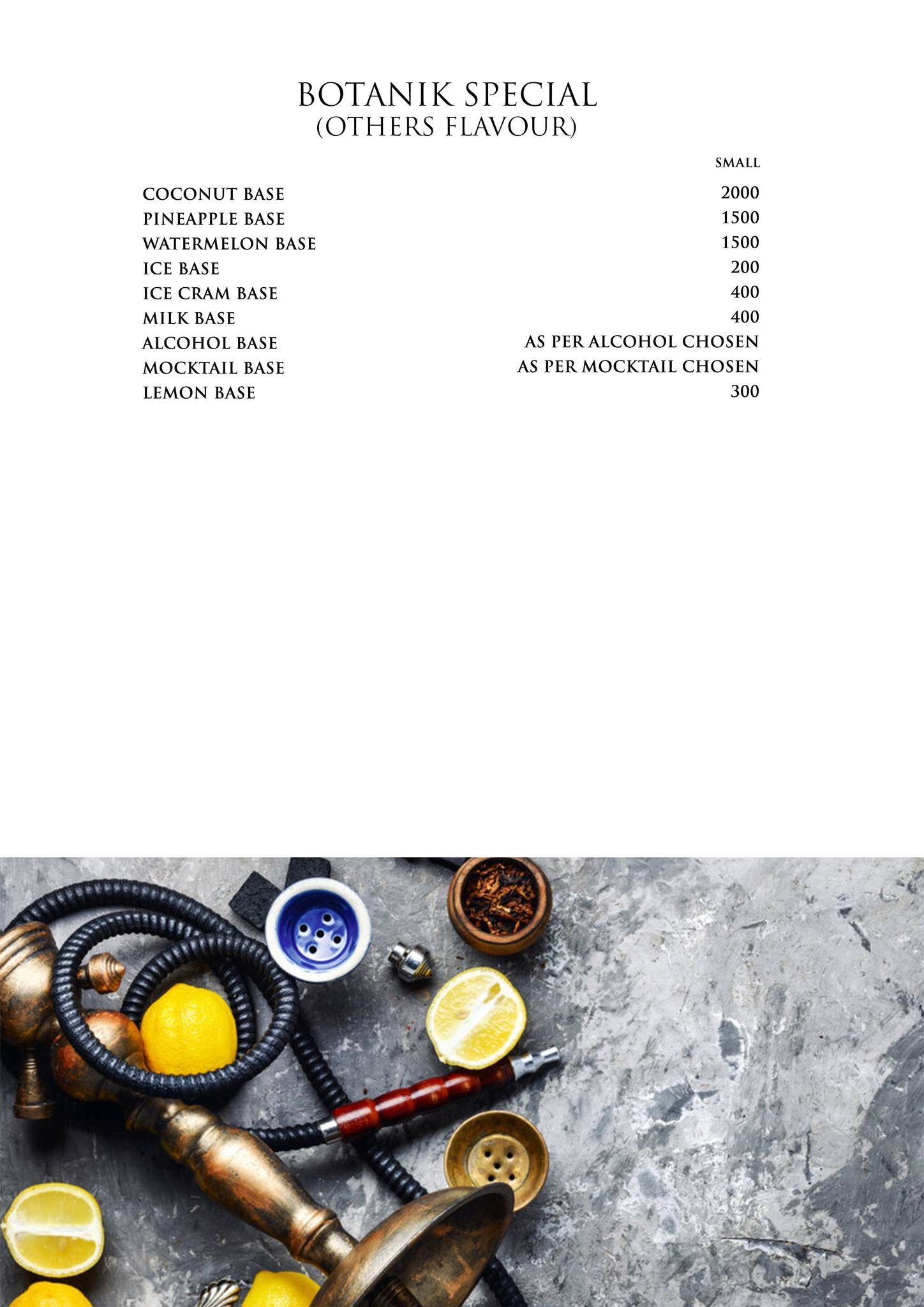 Botanik menu