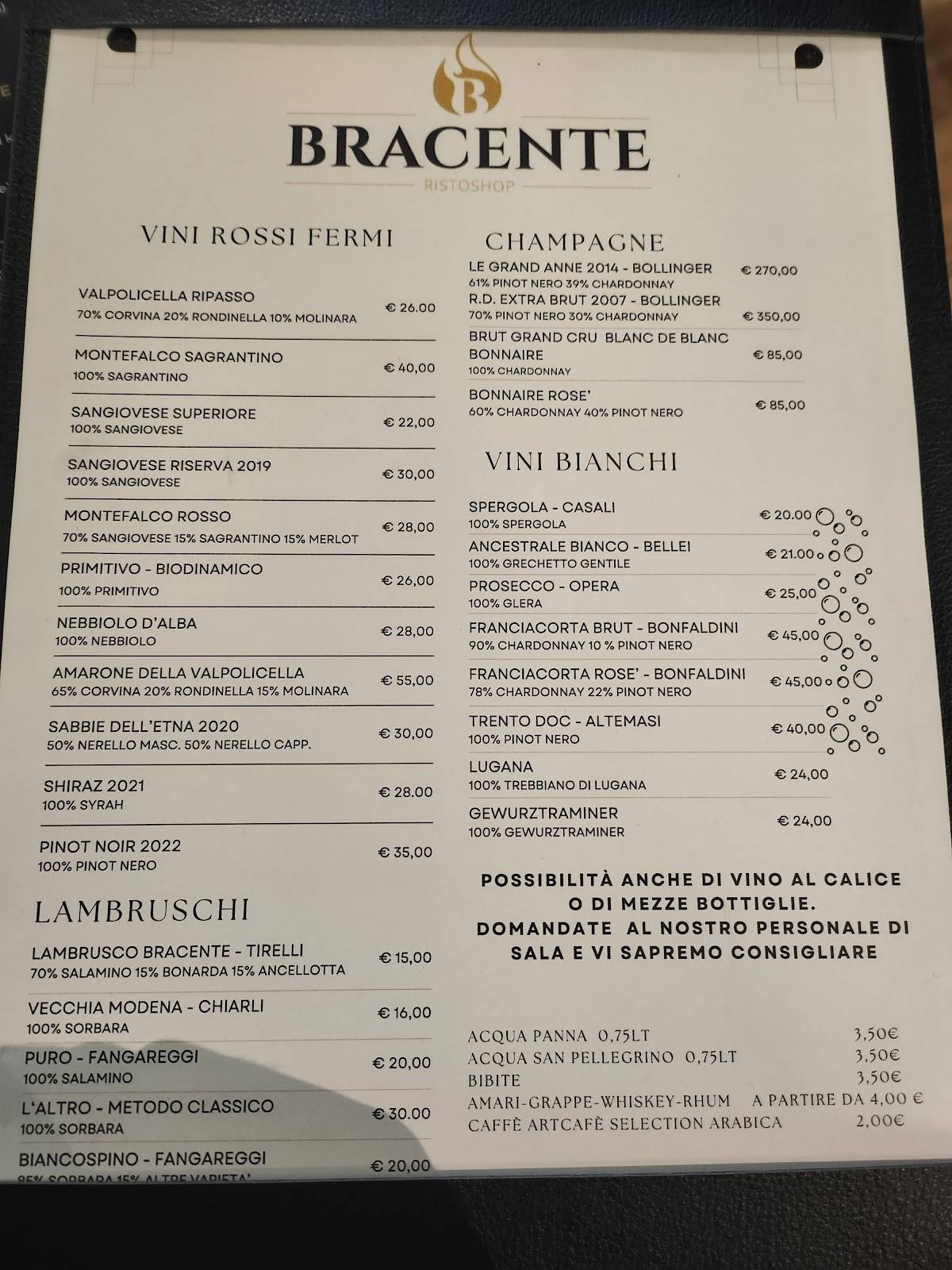 Menu di Bracente - Ristoshop 