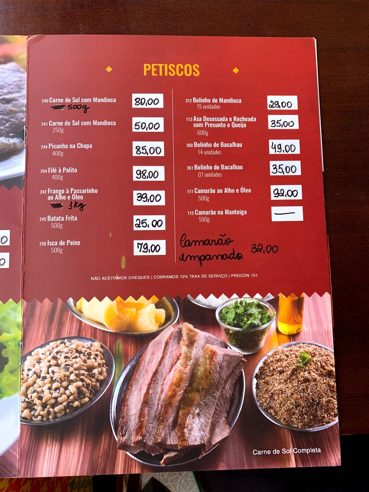 Zezinho Restaurante - Carne de Sol cardápio