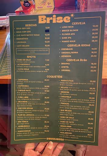 Brise Bar cardápio