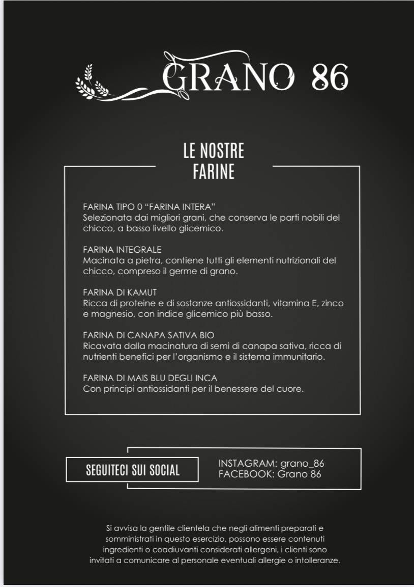 Menu di Grano 86 