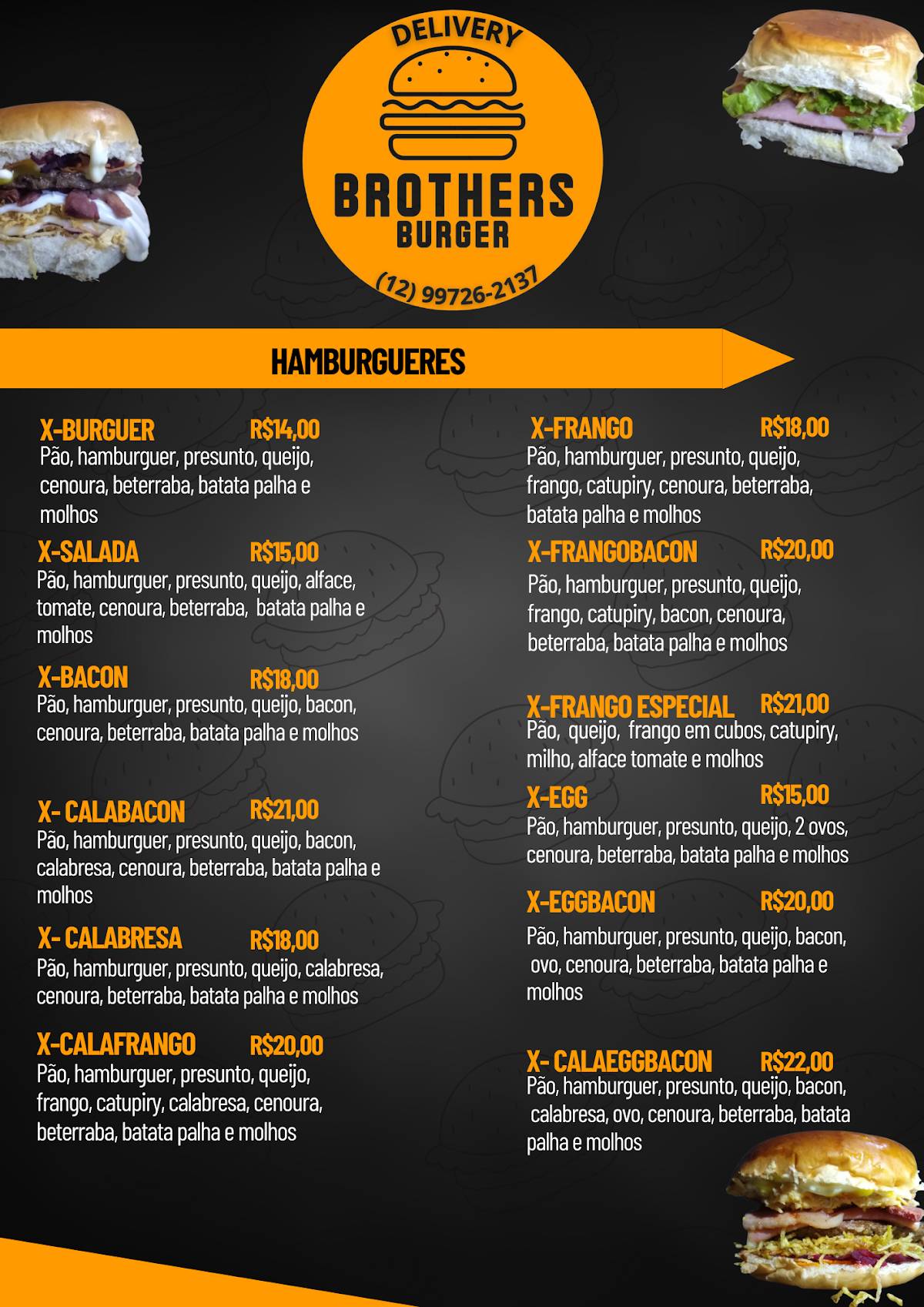 Brothers Burger cardápio