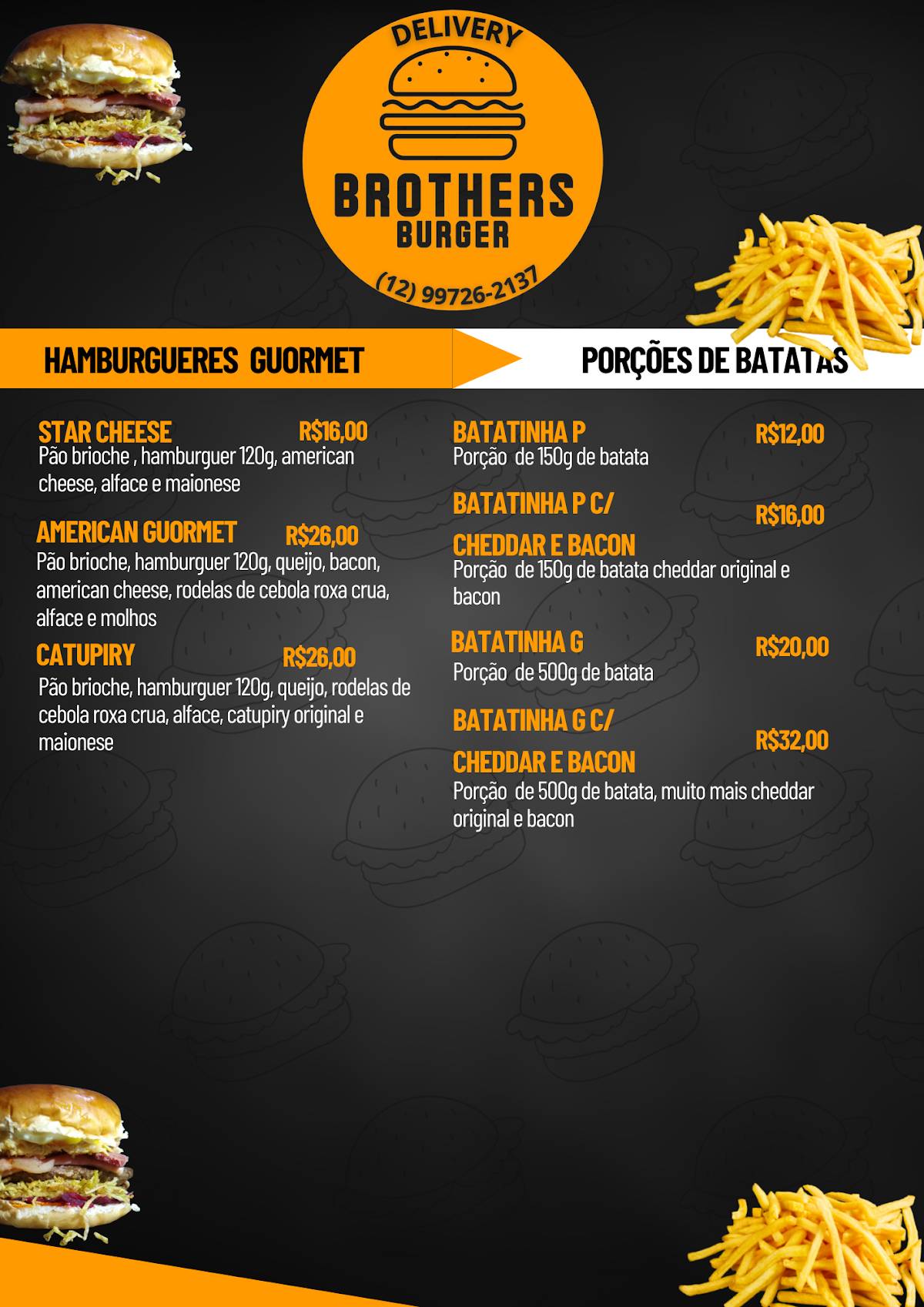 Brothers Burger cardápio