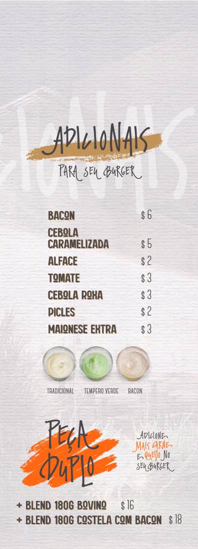 Buarque Burger cardápio