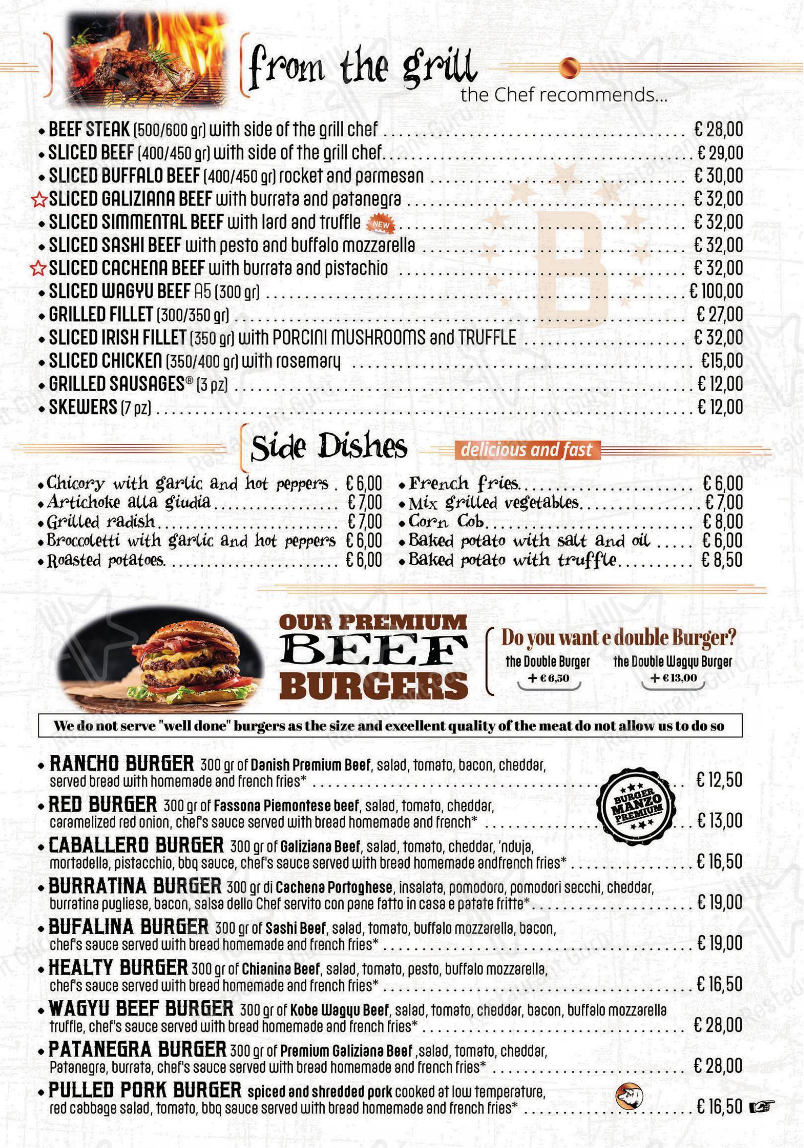 Menu bar per Bufalero in Roma