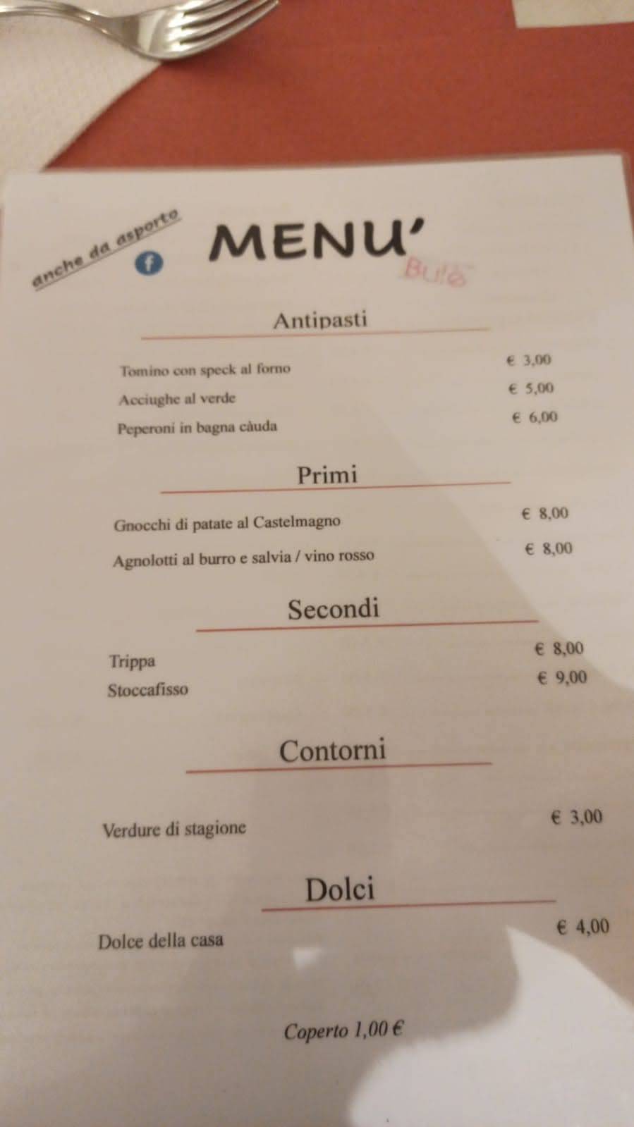 Menu di Bulè 