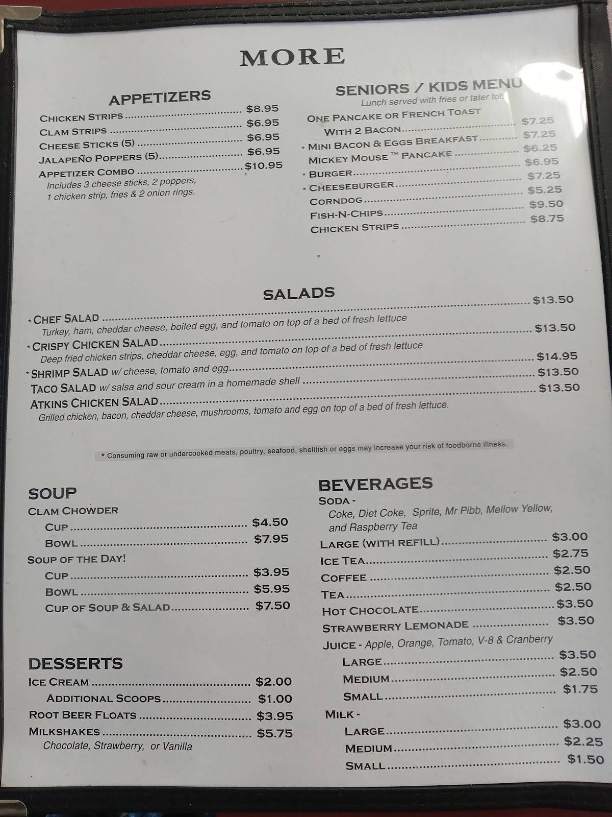 Menu at Stockpot Restaurant, Coos Bay