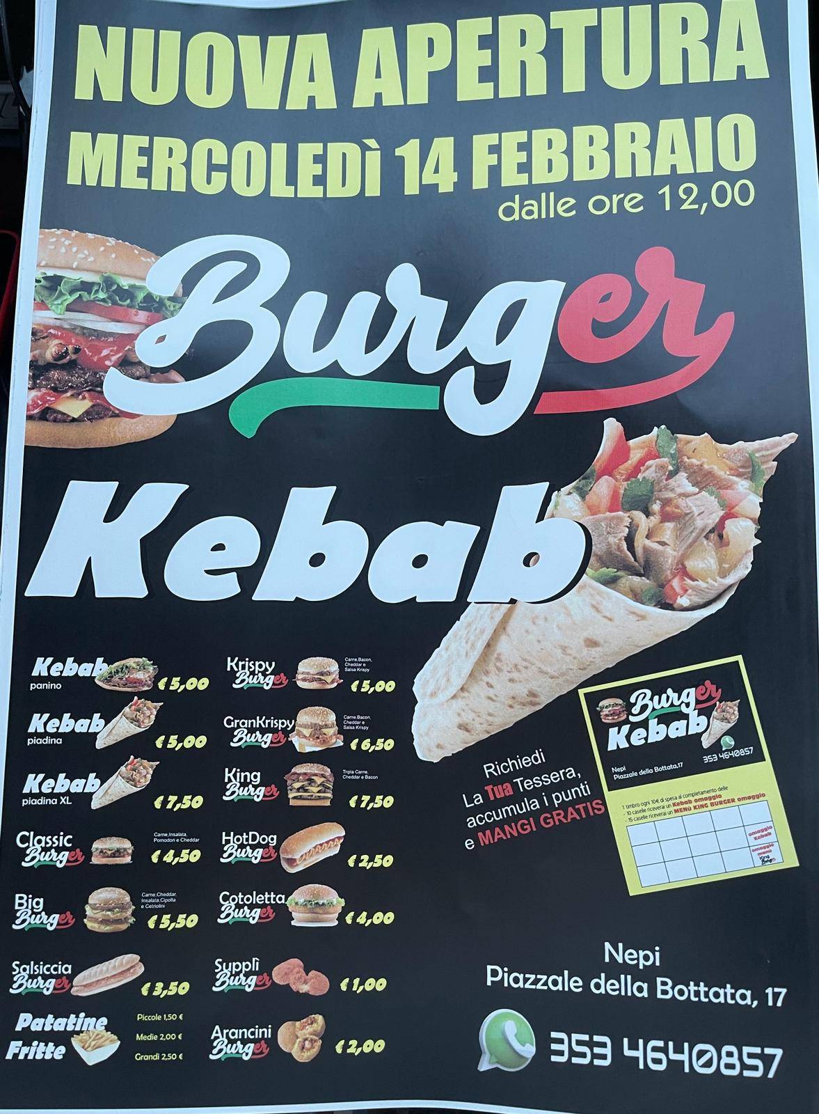 Menu di BurgerKebab 