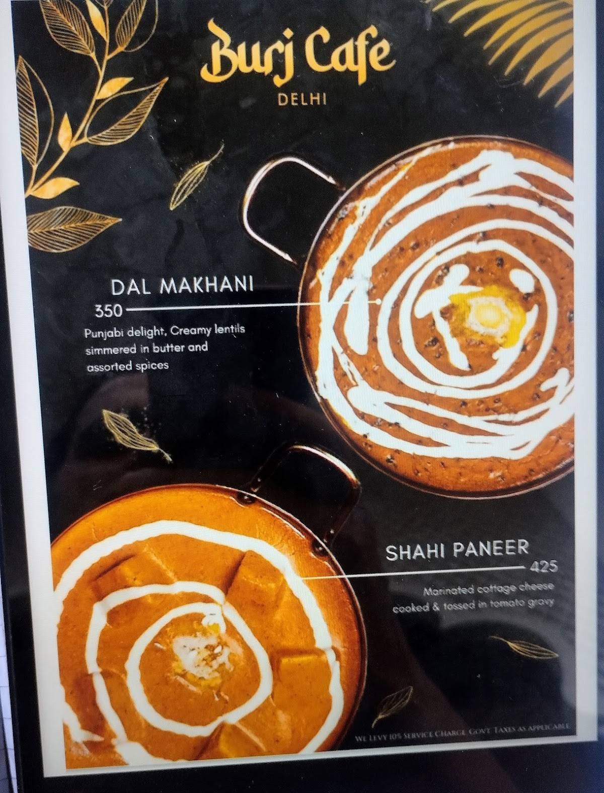Burj Cafe menu