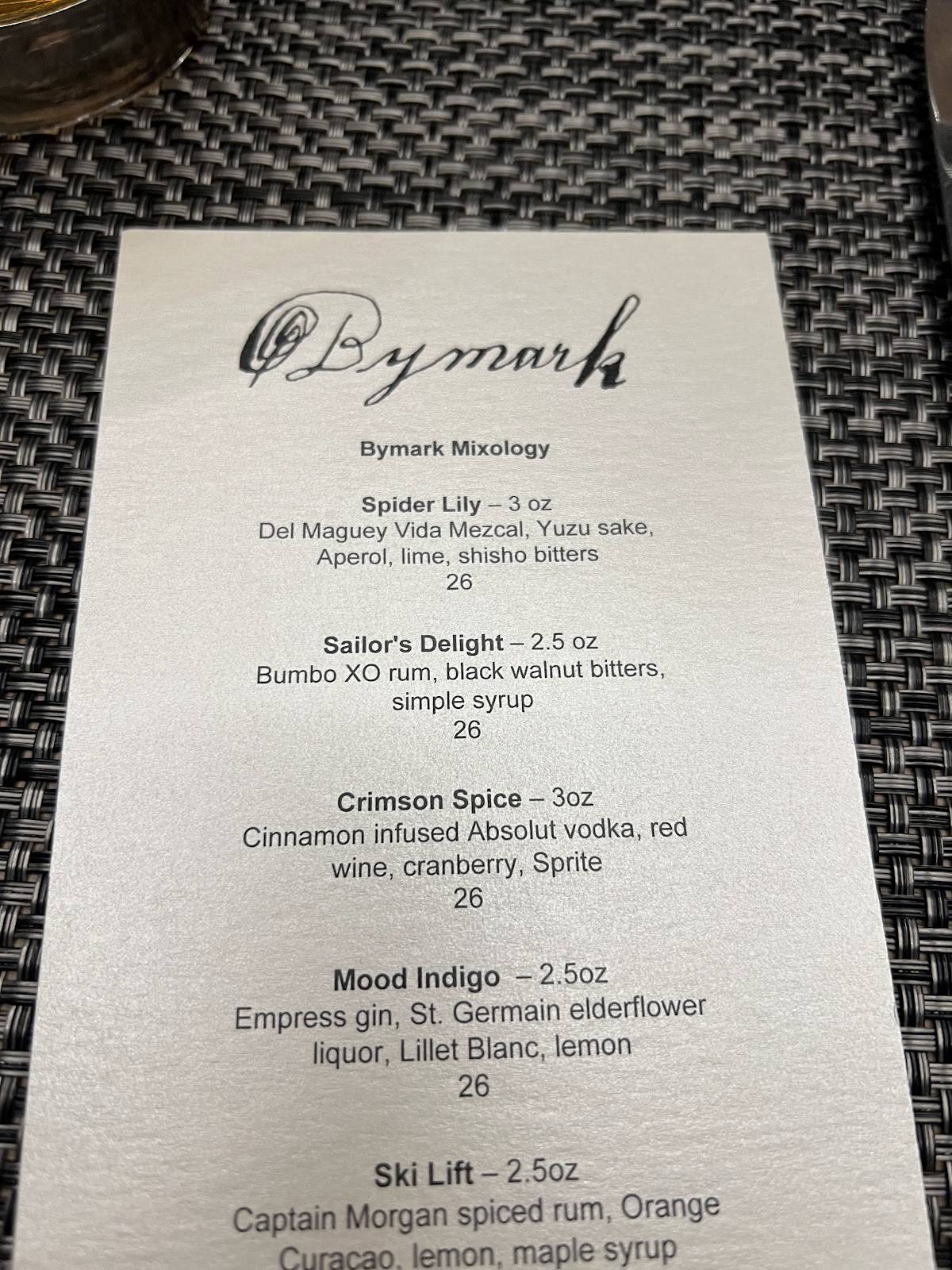 Menu de Bymark