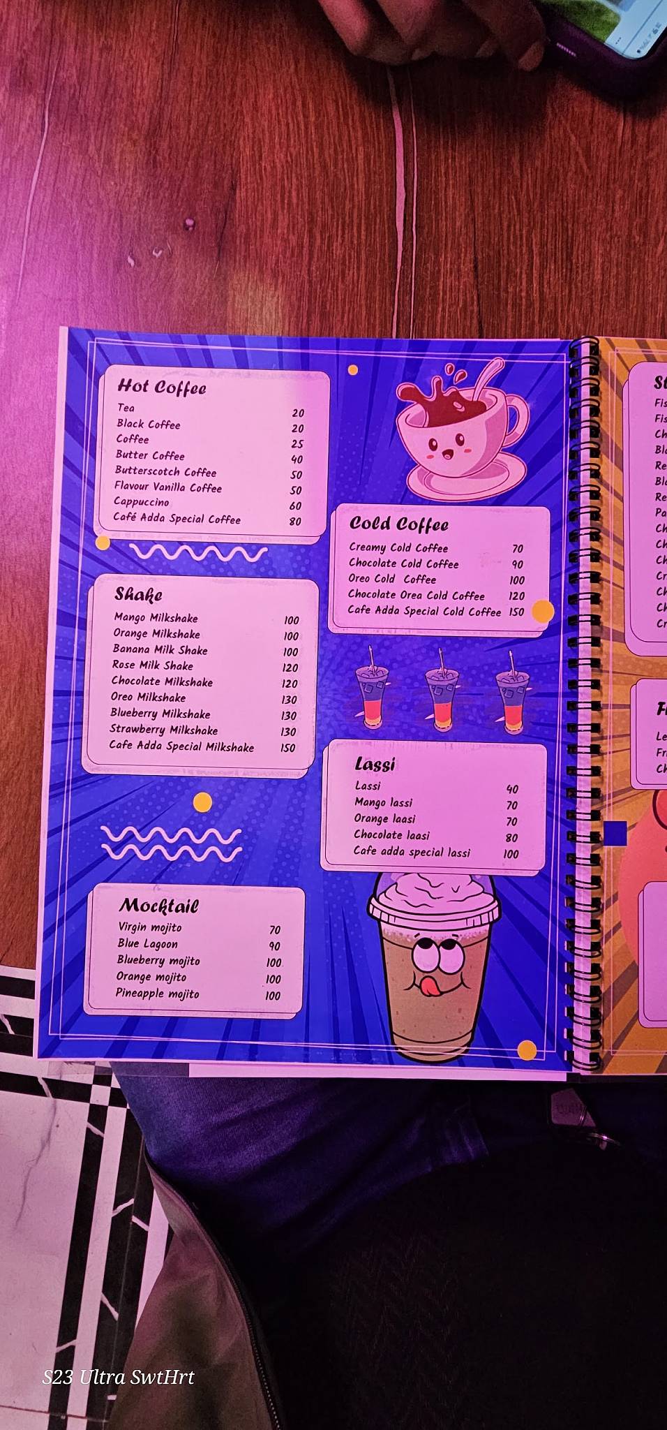 CAFE ADDA menu