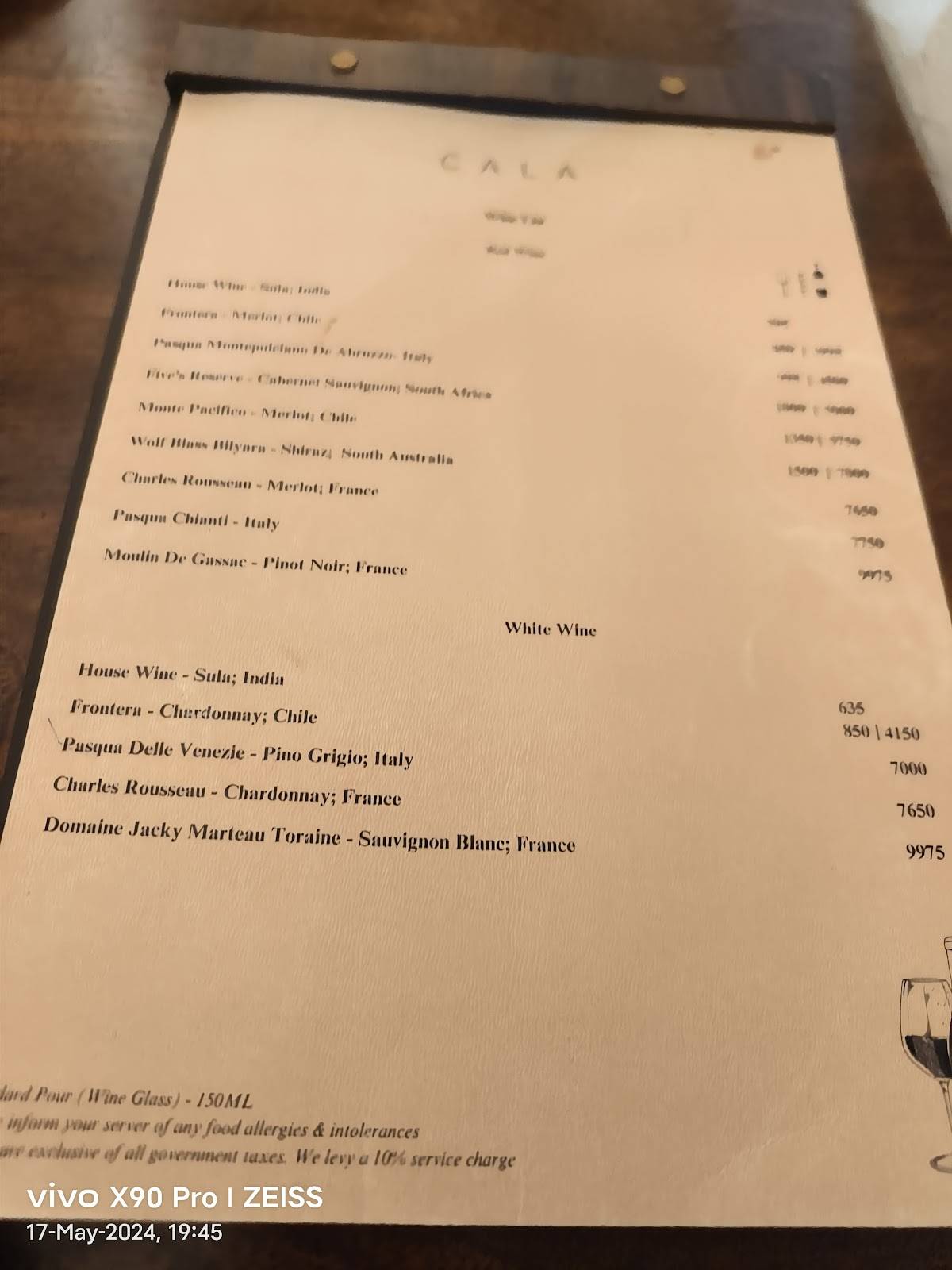 CALA - Curated Kitchen & Bar menu