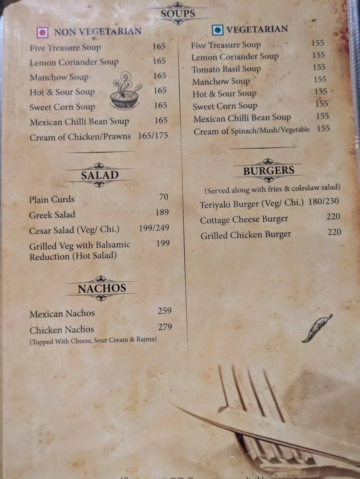 COPPER & PEPPER menu