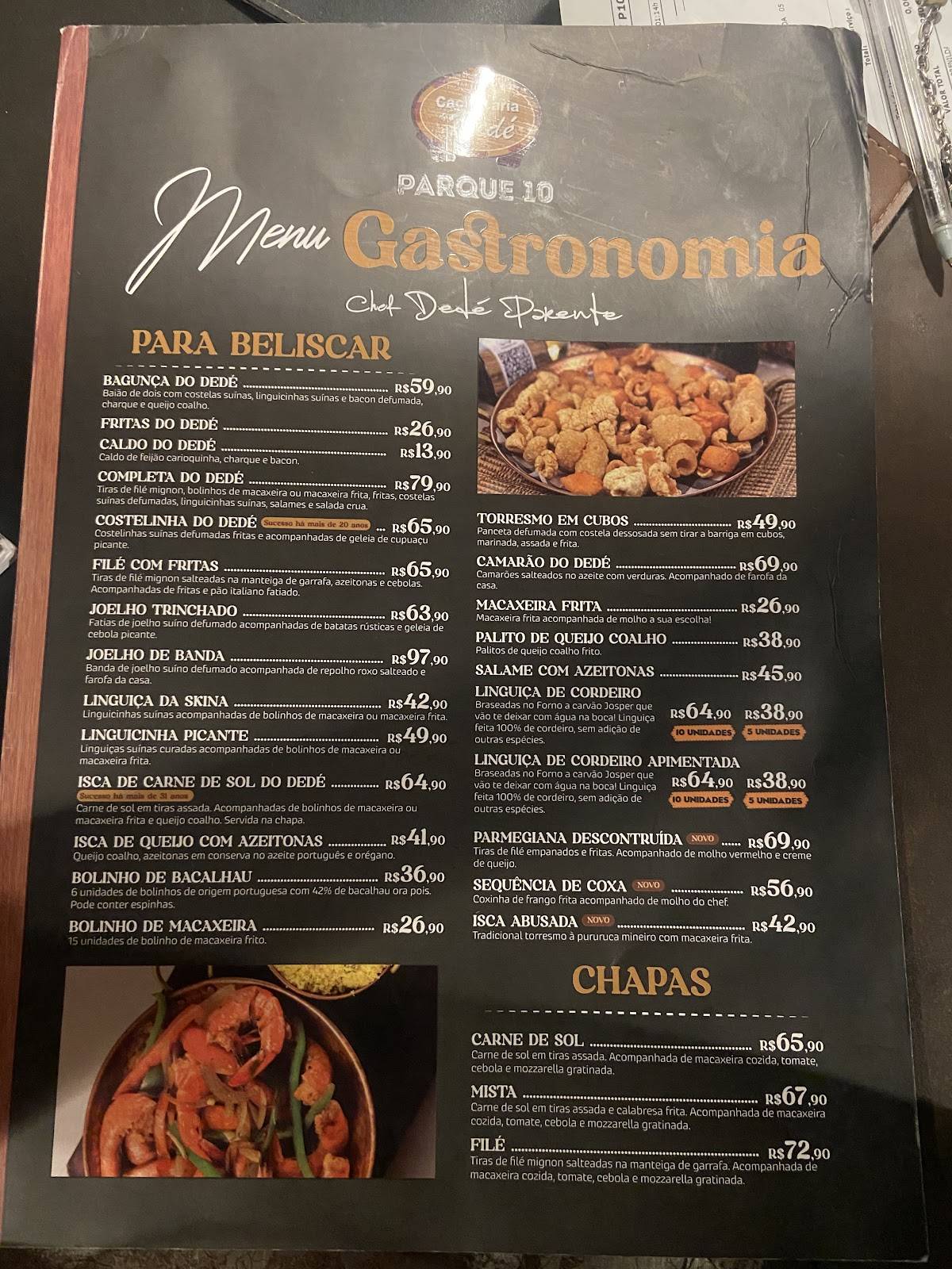 Cachacaria do Dedé cardápio