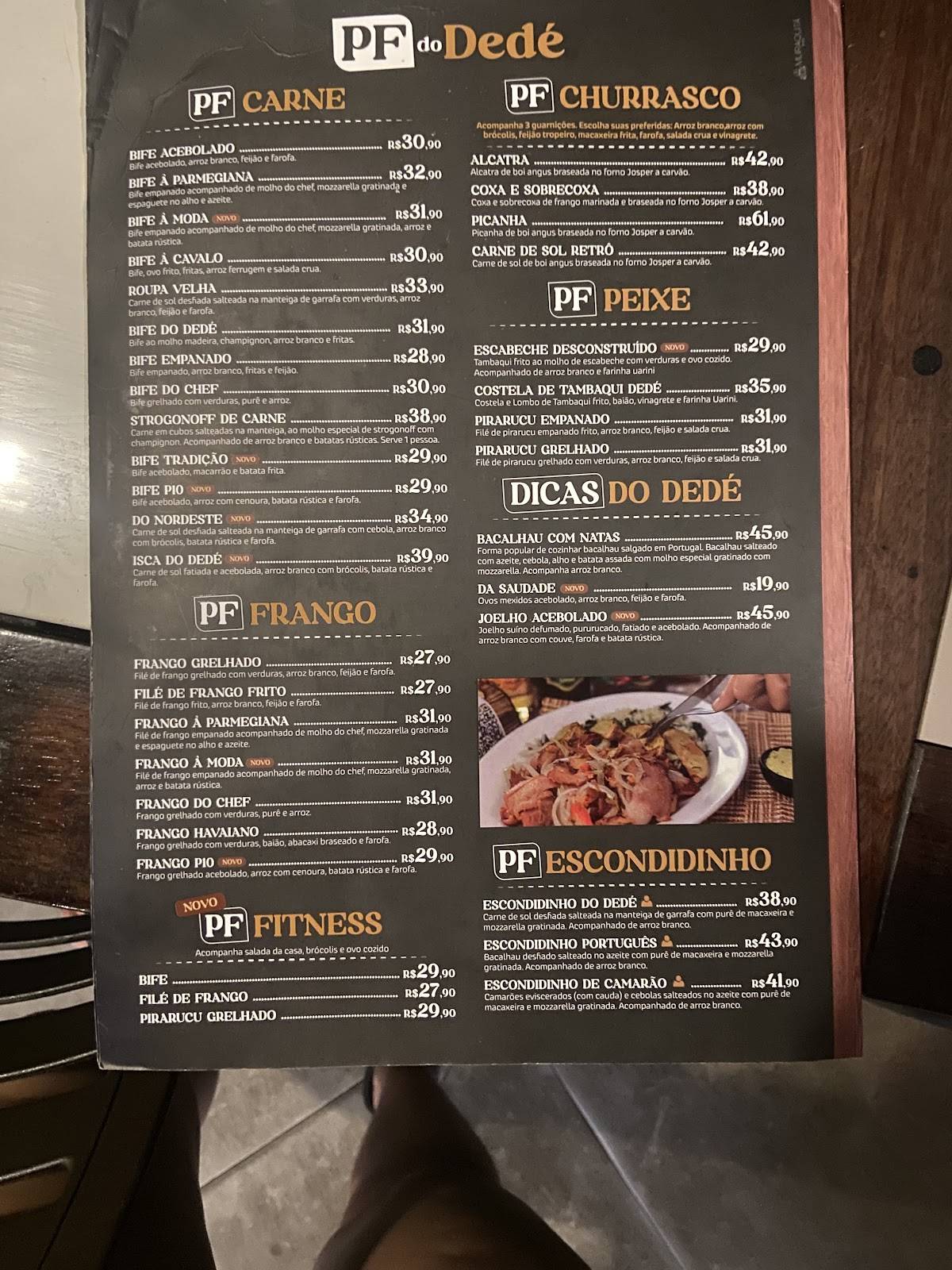 Cachacaria do Dedé cardápio