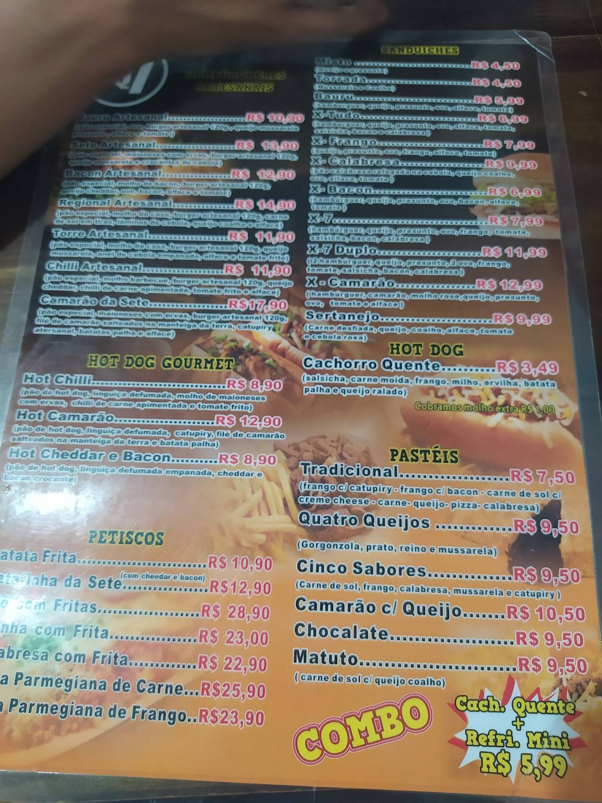 Cachorro-quente da (Sete) cardápio