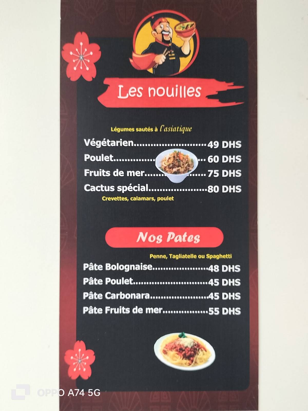 Menu de Cactus Café-Resto