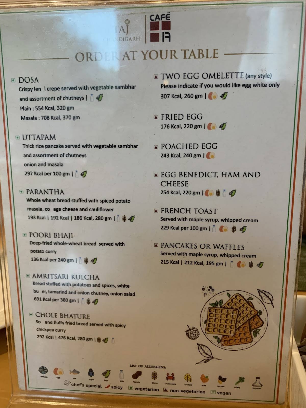 Café 17 menu