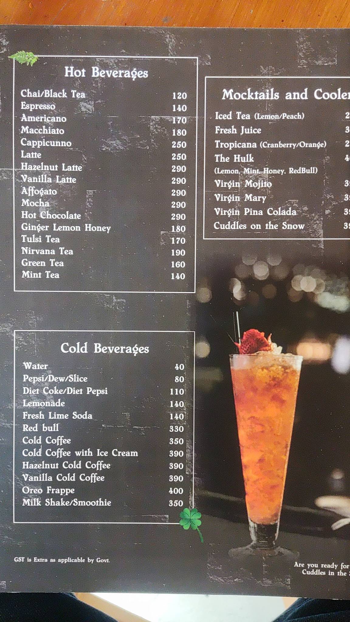 Cafe 1947 menu