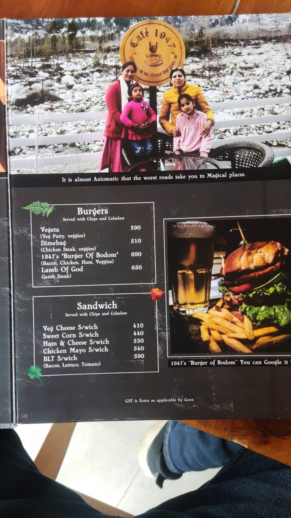 Cafe 1947 menu