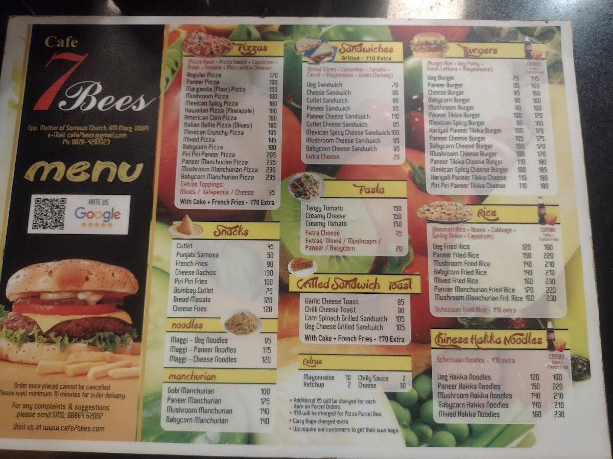Cafe 7 Bees, Udupi menu