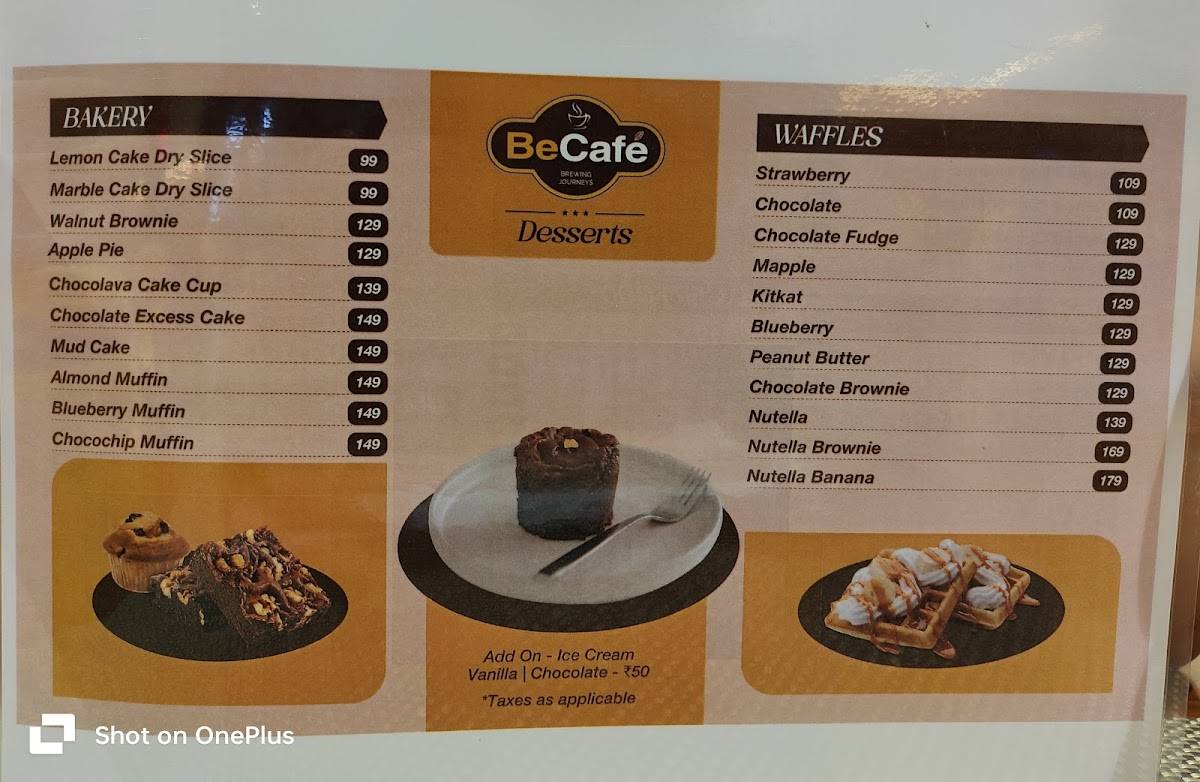BeCafe menu