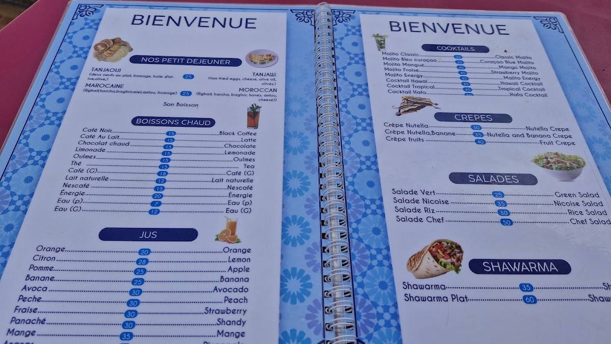 Menu de Café Hafa