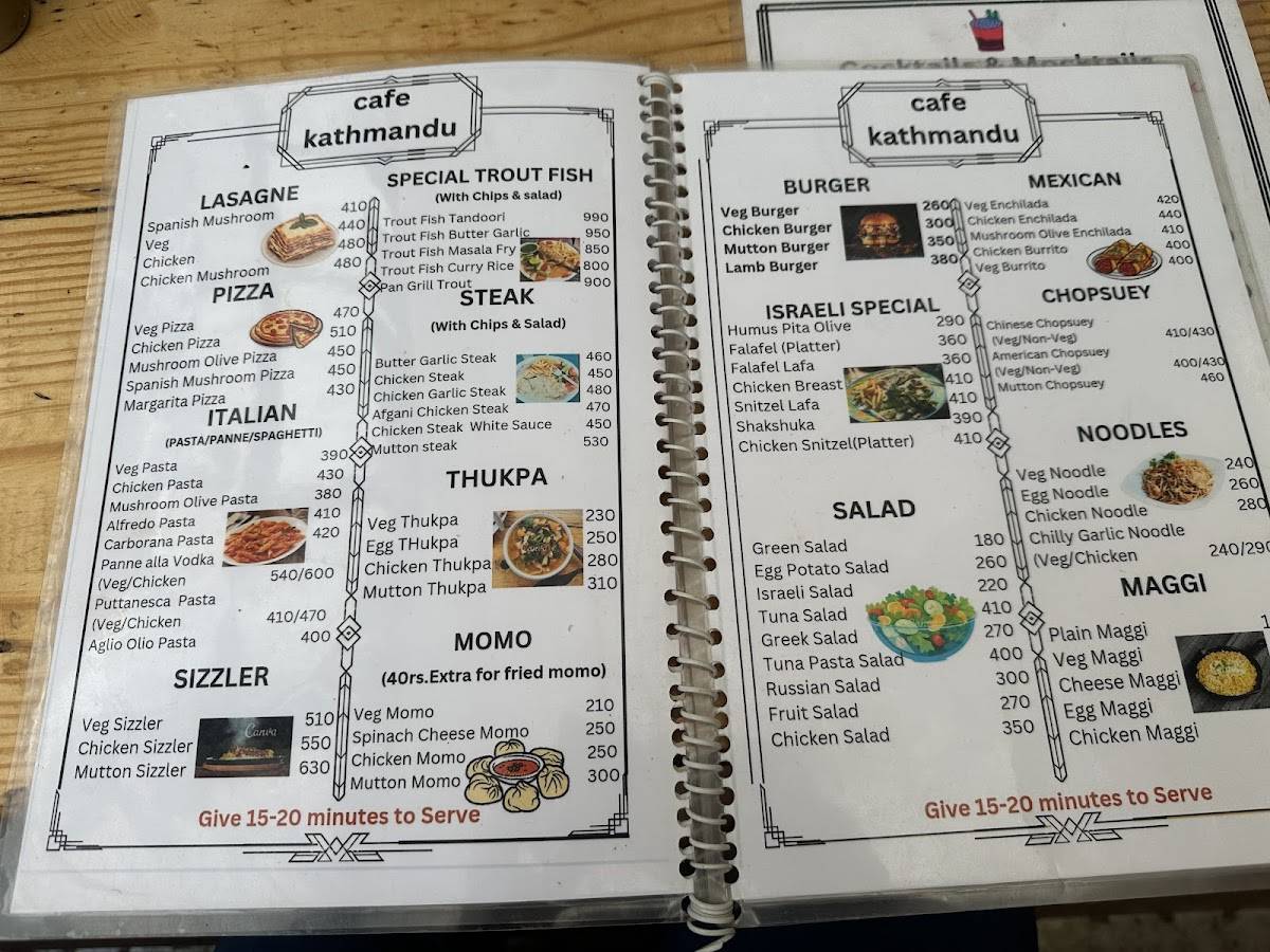 Cafe Kathmandu menu