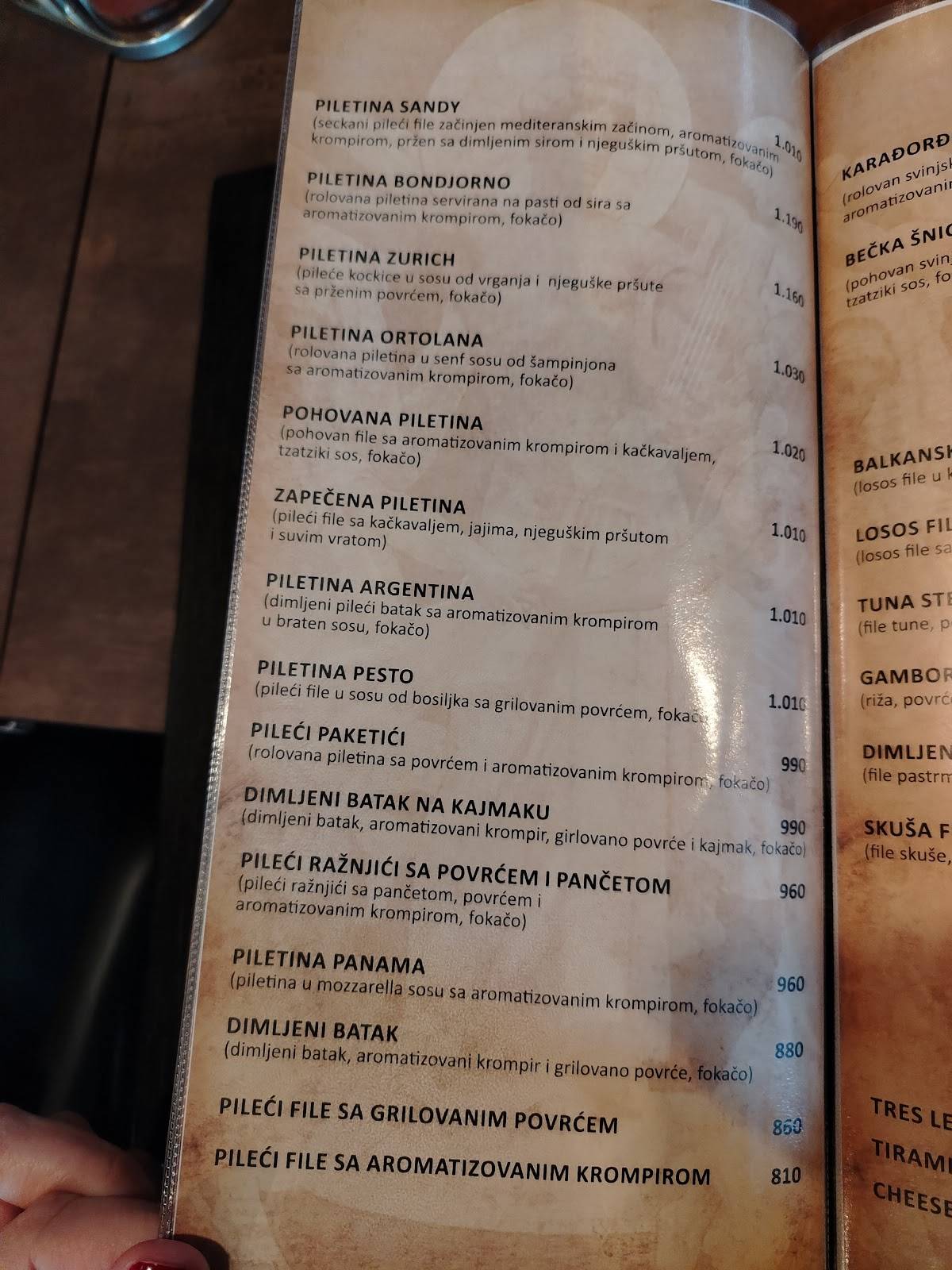 Menu de Caffe pizzeria Sandy