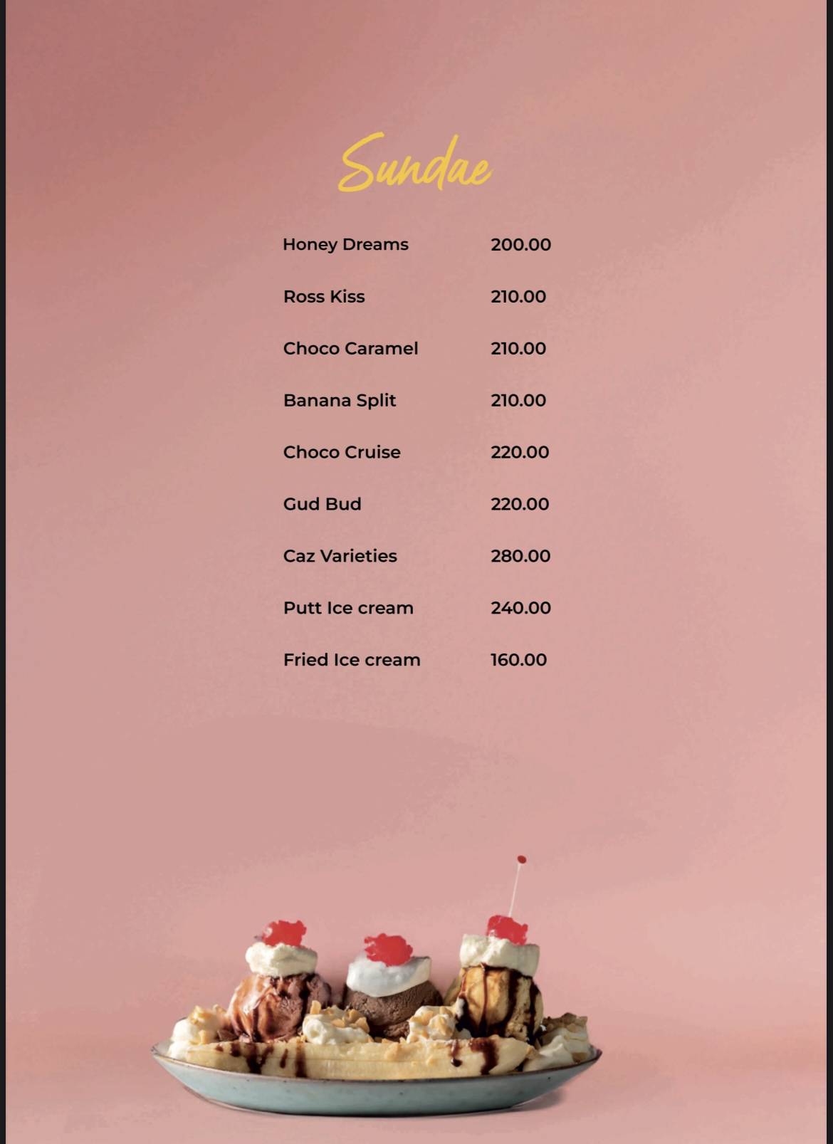 Caz Cafe menu