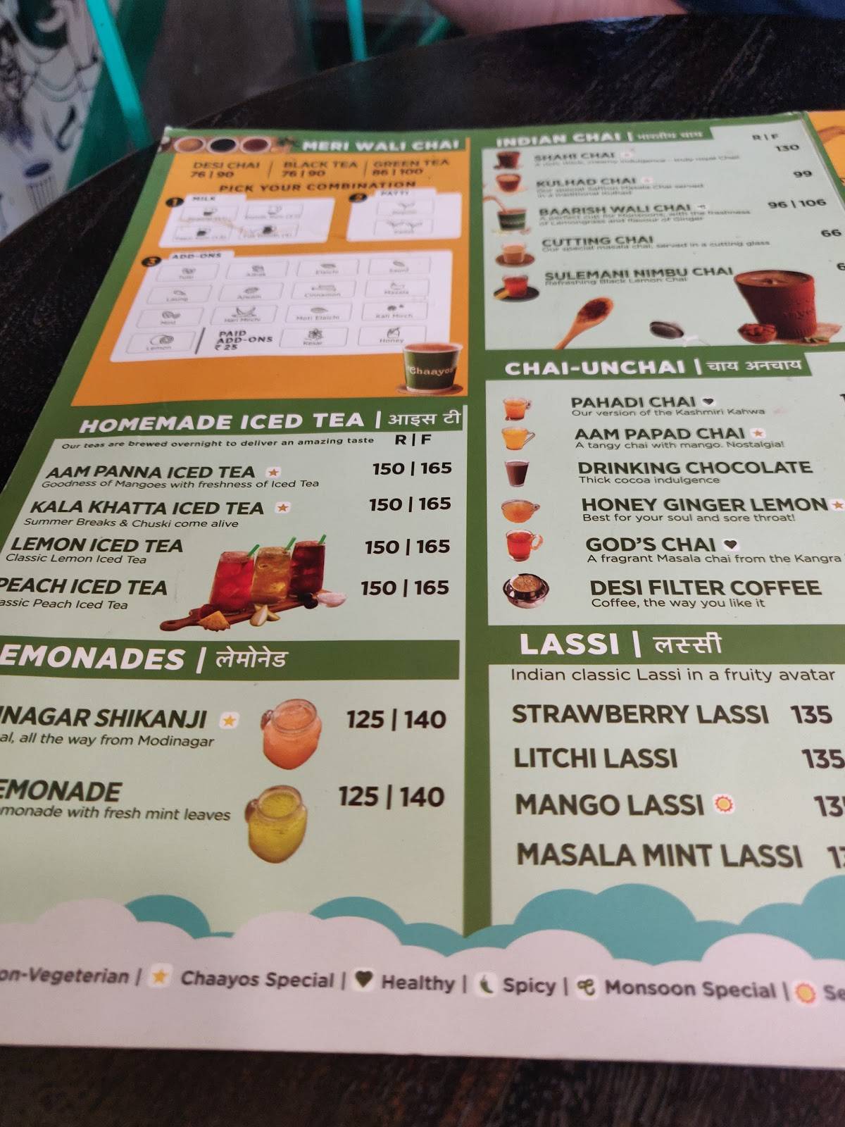 Chaayos Cafe Sector 50 Noida menu